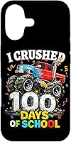 Vista 32 de I Crushed 100 Days of School - Monster Truck 100th Day Boys Case for iPhone 16