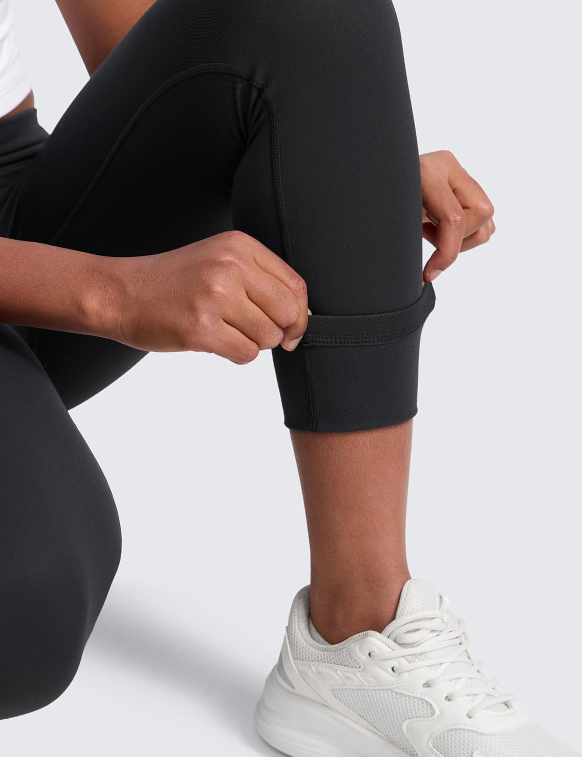 CRZ YOGA Girls Matte Thermal Fleece Lined Full Length Leggings - Casual Athletic High Waist Pants Winter Warm Kids Teen