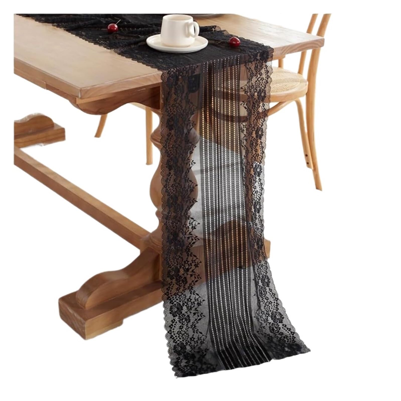 Chemin de table dentelle boho noir : sublimez une table terne sans effort
