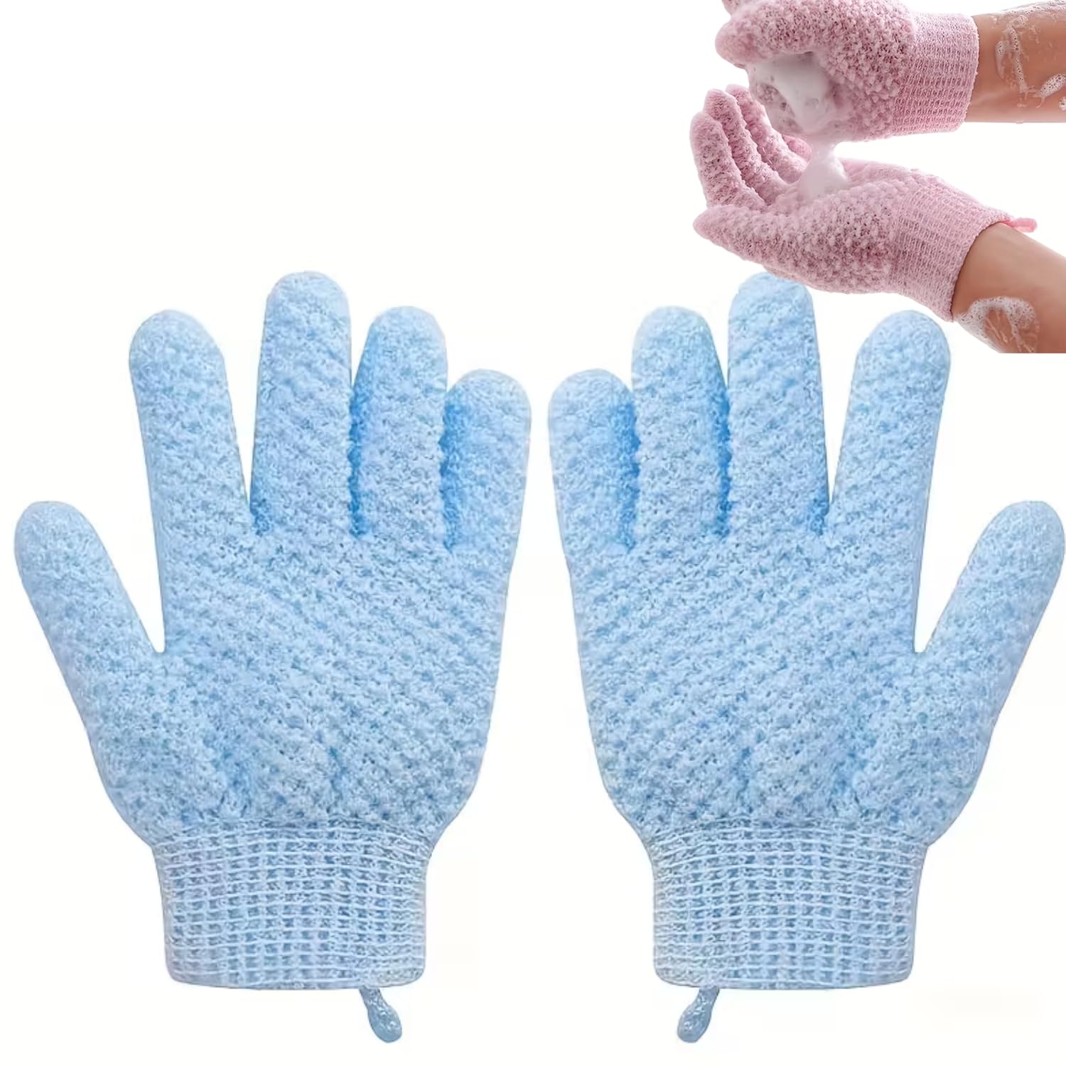 1 Pair Exfoliating Gloves, Shower Glove for Women Men, Wash Gloves for Shower, Deep Cleansing Exfoliating Mitt Bath Glove Wash Dead Skin Remover Exfoliate Body Scrubber-image-30