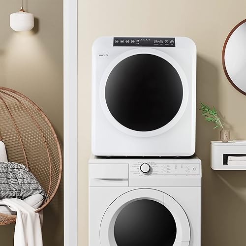 Miniatura 8 de ROVSUN Secadora de ropa portátil de 13.2 libras, 3.5 pies cúbicos de alta gama con pantalla táctil LED, bañera de acero inoxidable para apartamento,