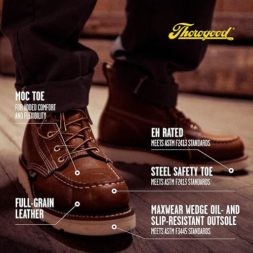 Miniatura 10 de Thorogood American Heritage Bota de seguridad para hombre con puntera mocasín de 6 pulgadas