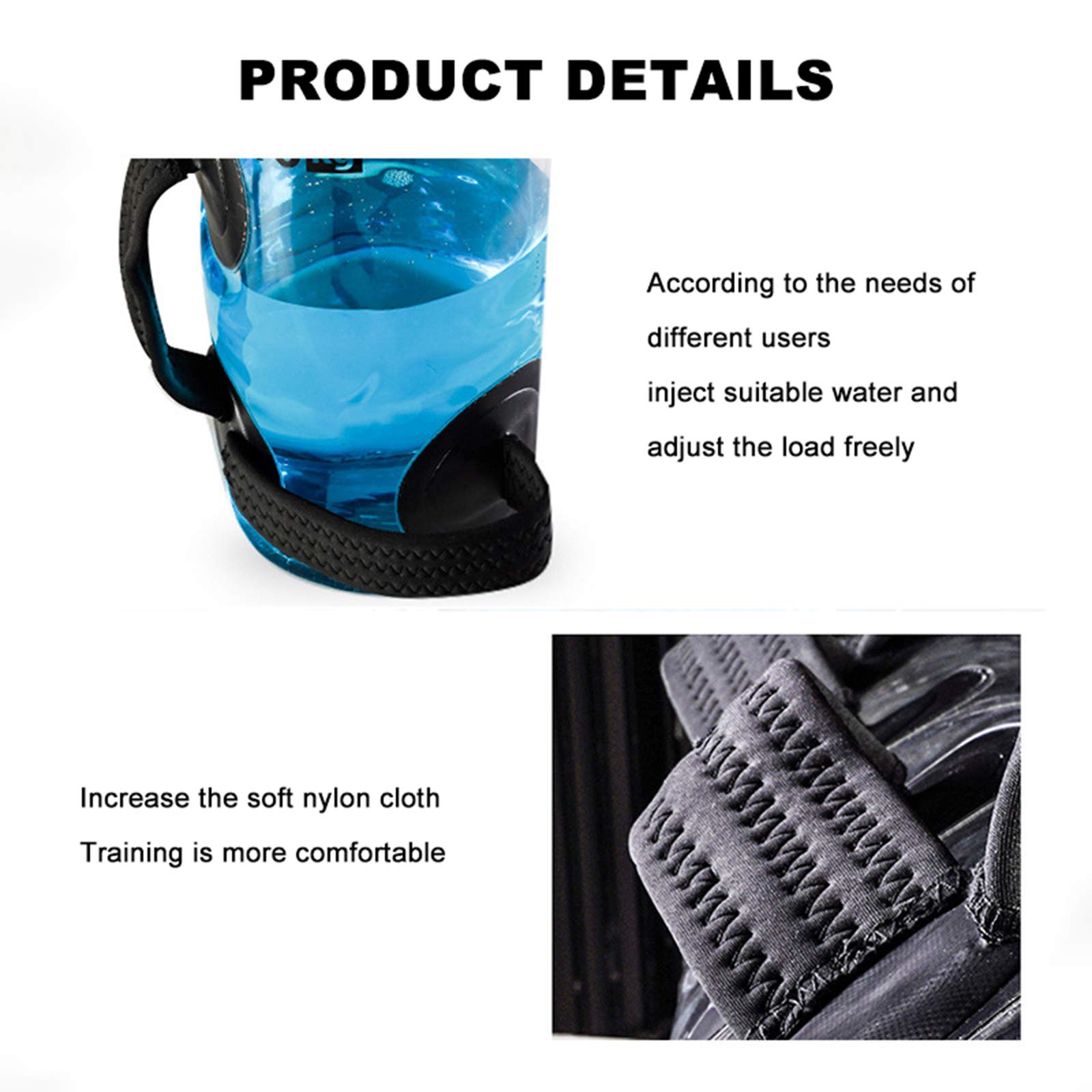 TIM-LI Fitness Water Aqua Bag, 200 kg regulowana torba wodna/torba treningowa sprzęt fitness / ciężki sprzęt całego ciała, do treningu rdzeniowego i treningu domowego