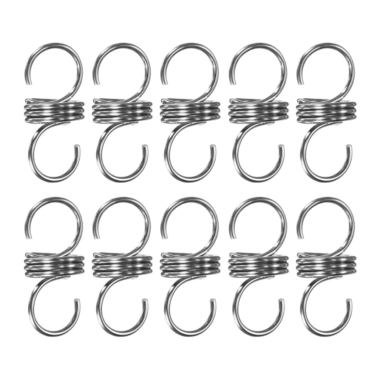 M METERXITY 10-Pack Extension Springs, 22mm Length 10mm OD 304 Stainless Steel Dual Hook Tension Spring for Garden Tool/DIY/Mechanical Repair Replacement [Silver Tone, 1mm Wire Size]