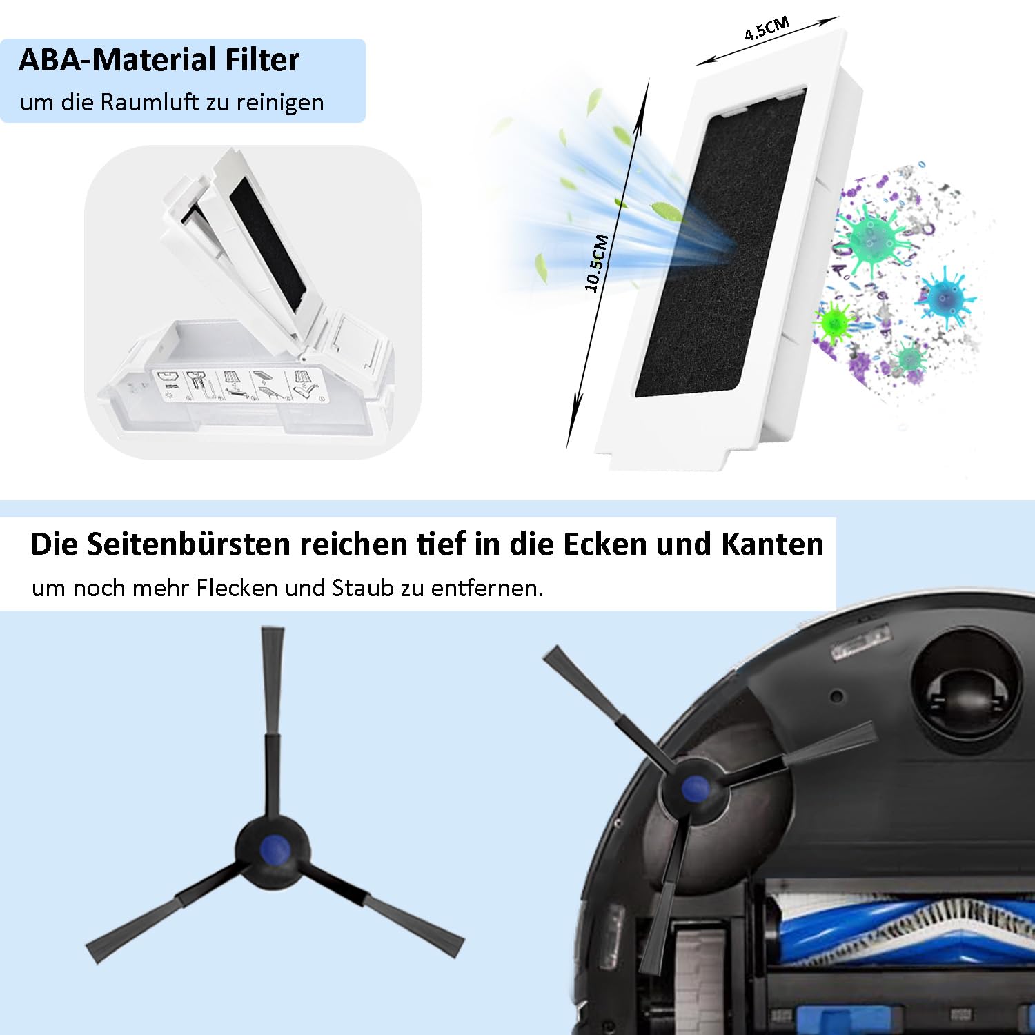 Kit Ricambi Per ECOVACS DEEBOT T30S/T30S PRO | Spazzola, Filtri HEPA, Panni E Sacchetti | Manutenzione Robot - Foto 3