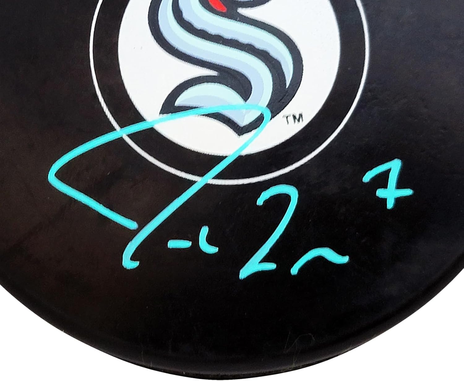Jordan Eberle Autographed Official Logo Hockey Puck Signed In Teal Holo Stock #211616