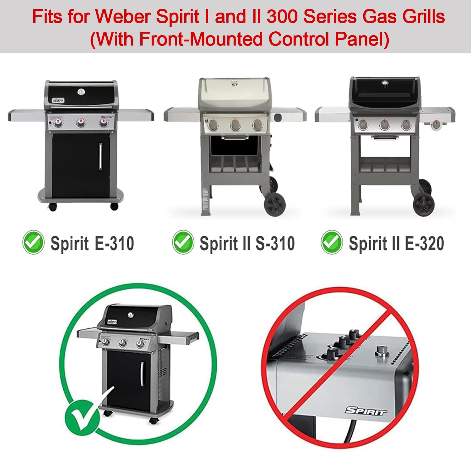 Weber Spirit Barre Aromatizzanti per Barbecue a Gas, Parti di Ricambio Smaltate per Spirit I II GS4 Serie 300 E310 E320