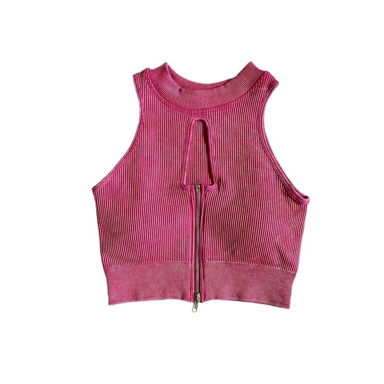 Sport BH Damen Reißverschluss Vorne Damen Sport Top Yoga BH Gym Top Nahtlose Weste mit Reißverschluss Fitness Lauf BH Damen Weste Schweißfestes Top(Black TopA,L)