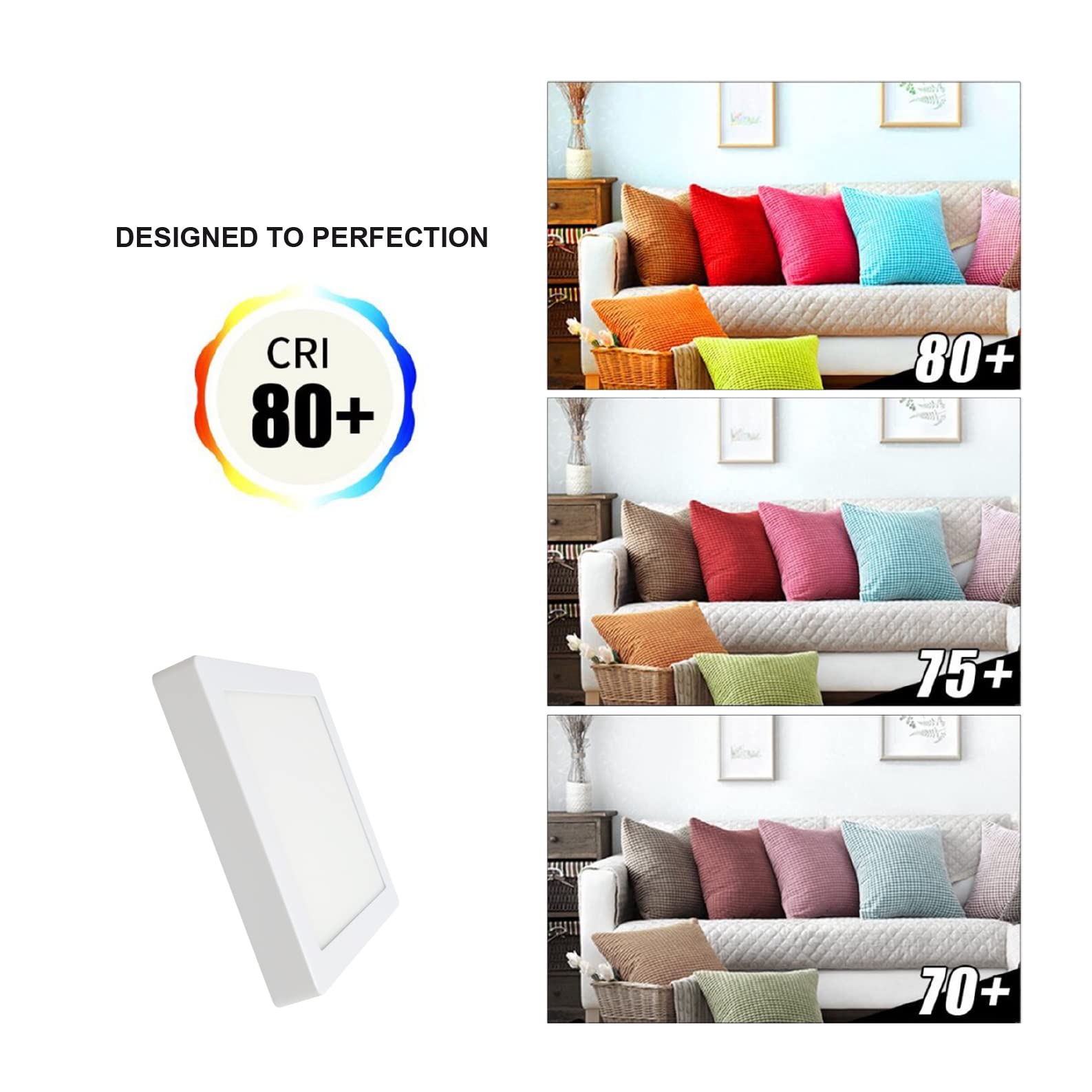 LED ATOMANT 20x Plafon LED Superficie Cuadrado 210x210mm 20W Luz Neutra | Color Blanco Neutro 4500K, 1800 Lumenes, Driver incluido