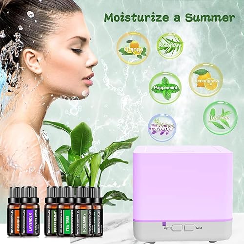 Miniatura 6 de Juego de aceites esenciales puros, juego de 6 aceites de aromaterapia, paquete de 6, 0.39 onzas líquidas (romero, lavanda, hierba de limón, naranja,