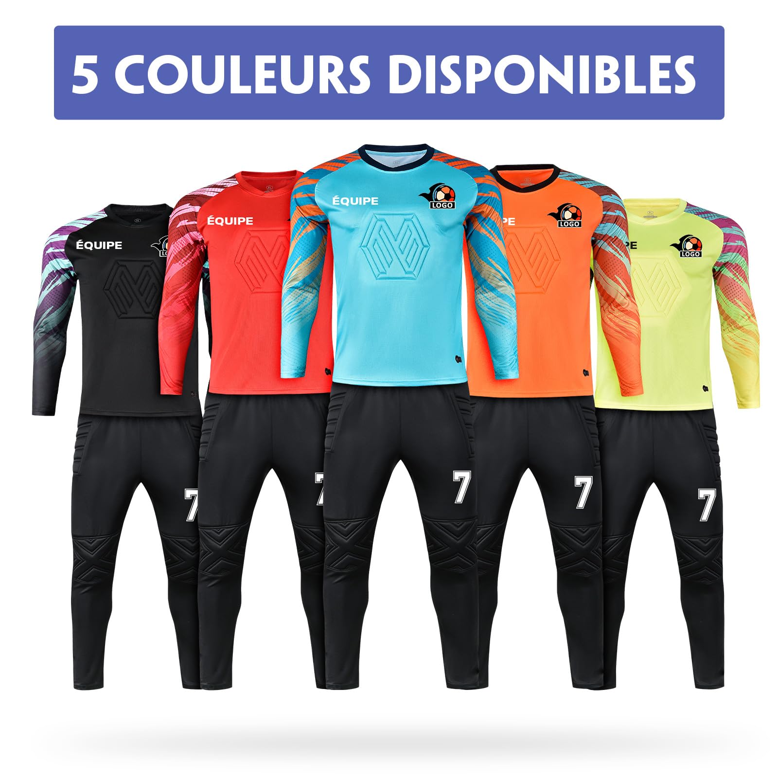 LAIFU Maillots de Gardien De Football Personnalisés-Maillot Gardien de But Adulte Enfant Personnalisé avec Votre Nom Numéro de Logo D'équipe