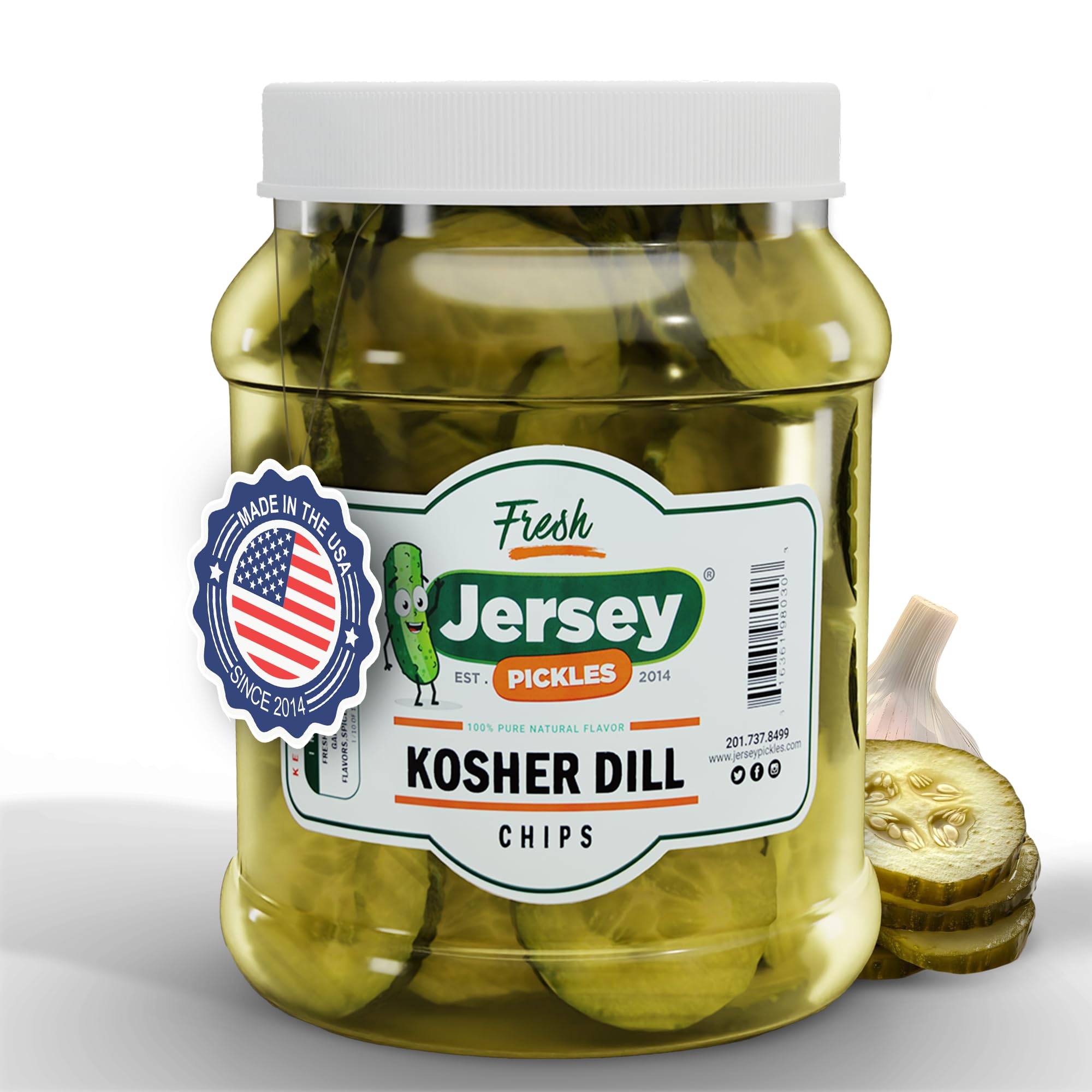 Jersey Pickles - Kosher Dill Chips (Half Gallon) - Fresh, Keto-Friendly, and Perfect for Snacks, Sandwiches, or Salads – The perfect Pickle Jars