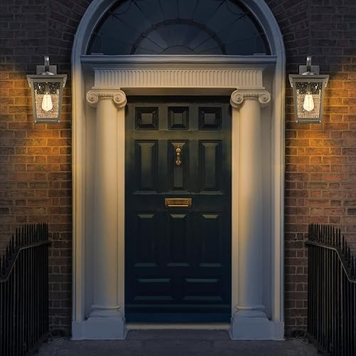 Miniatura 2 de Luminzone Lámparas de pared para exteriores, faroles de pared exteriores impermeables con vidrio sembrado, apliques de pared exterior, luces de