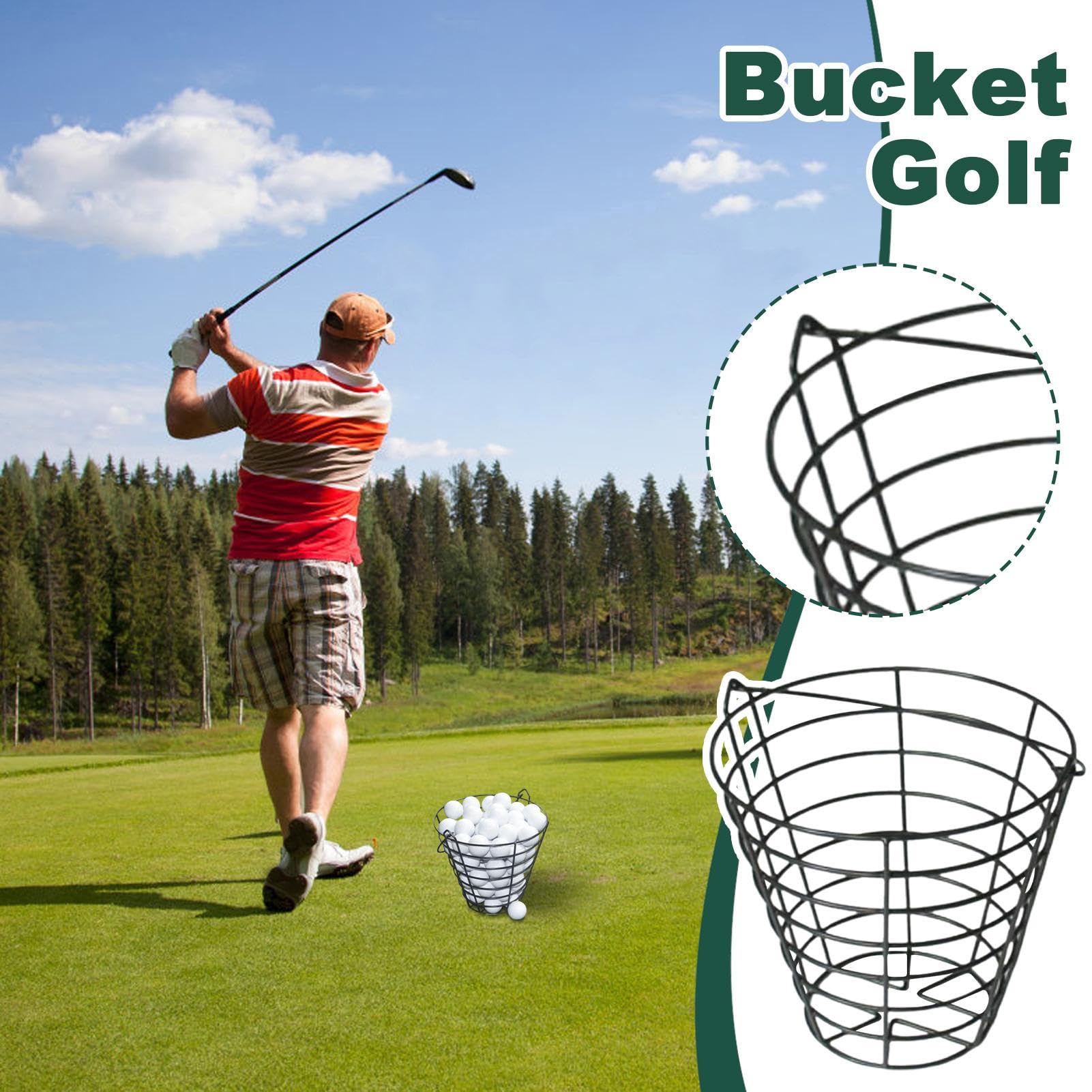 Panier de rangement de balle de golf - Seau pour 100 balles, récipient en fil, grande capacité