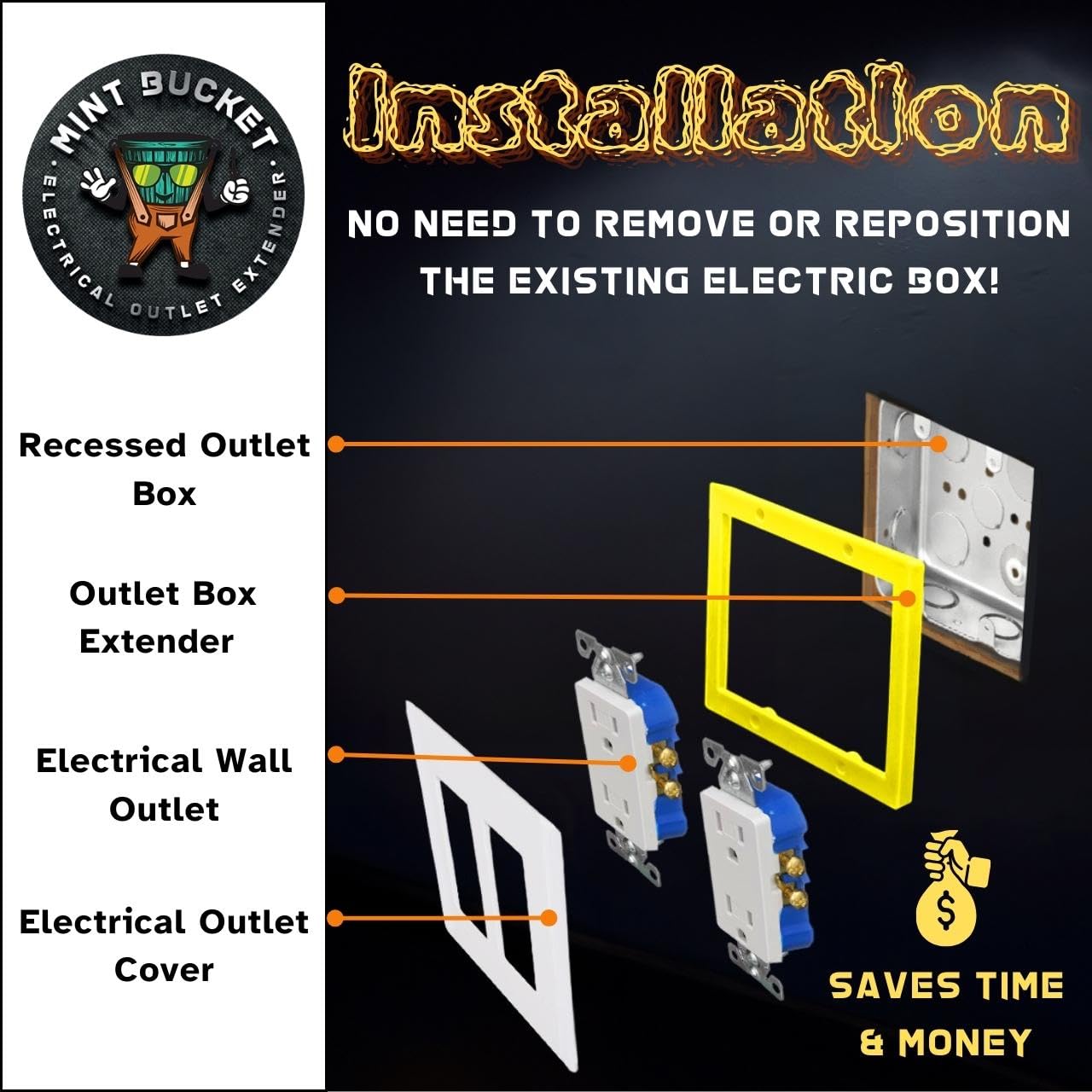 1/4" Double Gang Outlet Box Extenders, UL Listed, Electrical Box Extender for Outlets & Switches, Pack of 3 - Image 8