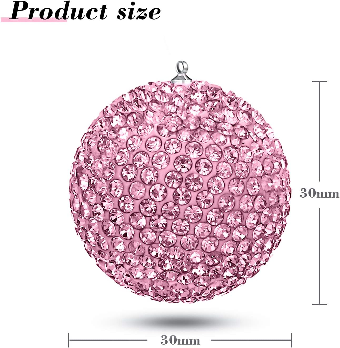 2 Pieces Bling Crystal Rhinestones Ball Pull Chain Each 20 Inch Adjusting Extension Chain for Ceiling Fan Pull Chain Switch Home DIY Ornament (Pink)