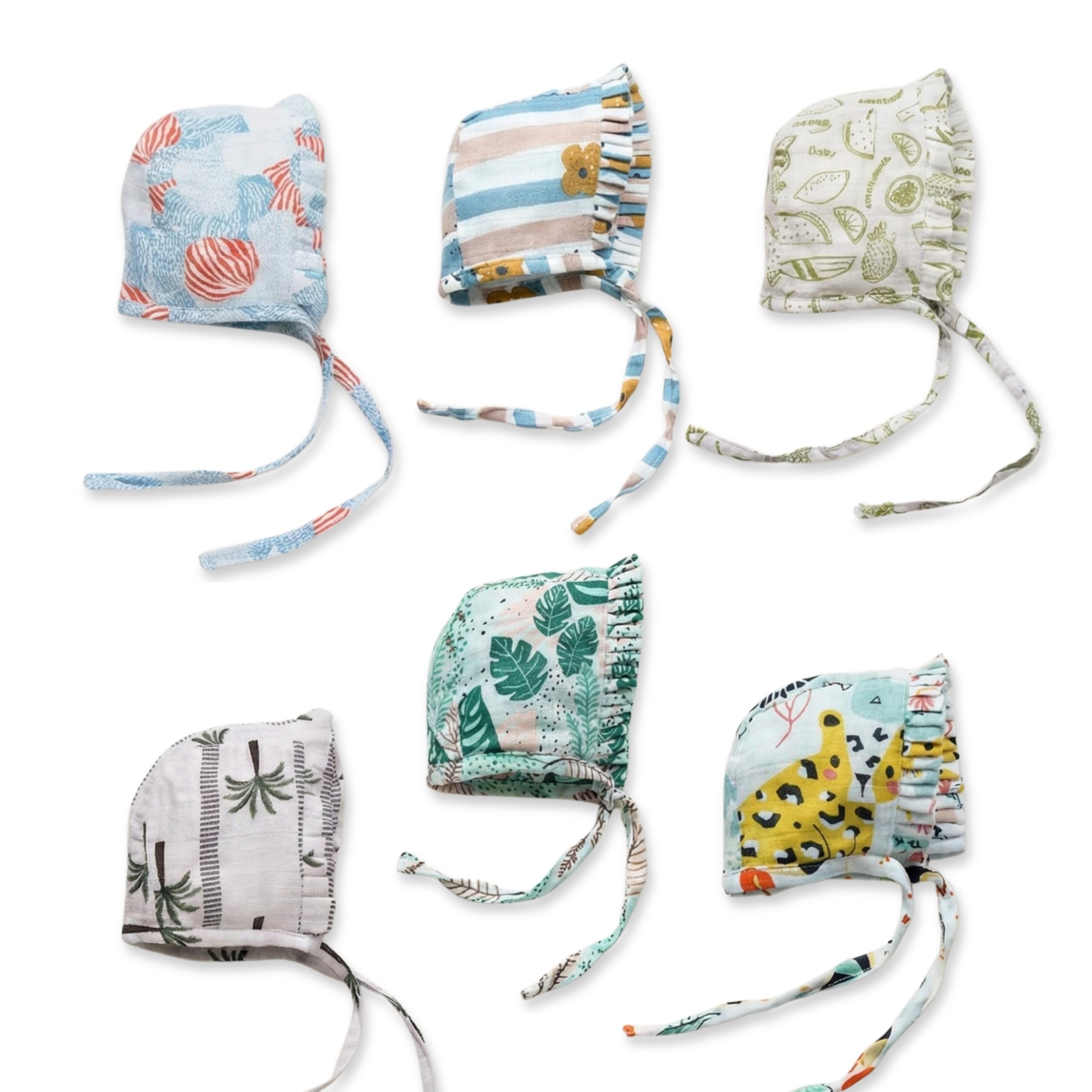 Organic Bamboo Muslin Baby Nappies | Soft, Breathable & Reusable Cloth Diapers | Newborn Essentials For Baby Boys & Girls | Printed Wrapping Style Nappy Pack of 6| 0-3 M | SET19-image-13