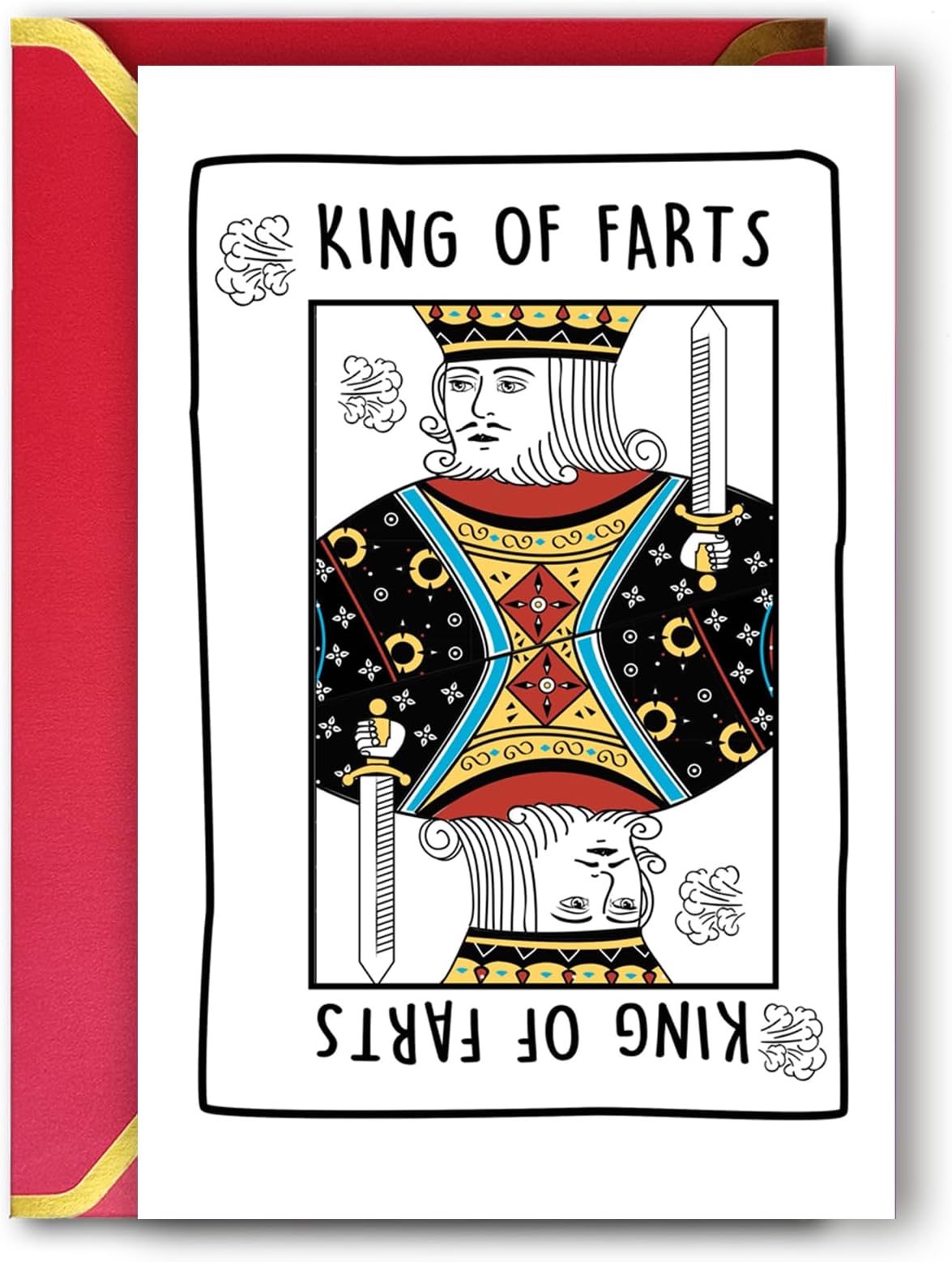 Ziwenhu Fantastic Farts Puns Birthday Card for Men Male Father-in Law, Humor Anniversary Card for Him Boyfriends, Funny King of Farts Card for Friends Dad Husband