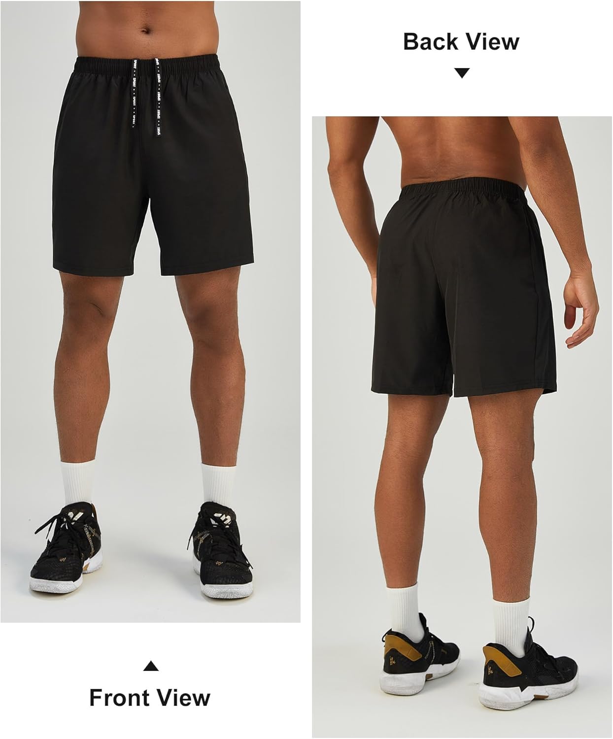 Mens 7'' Lightweight Athletic Shorts Quick Dry Gym Workout Running Shorts with Zipper Pockets - Image 5