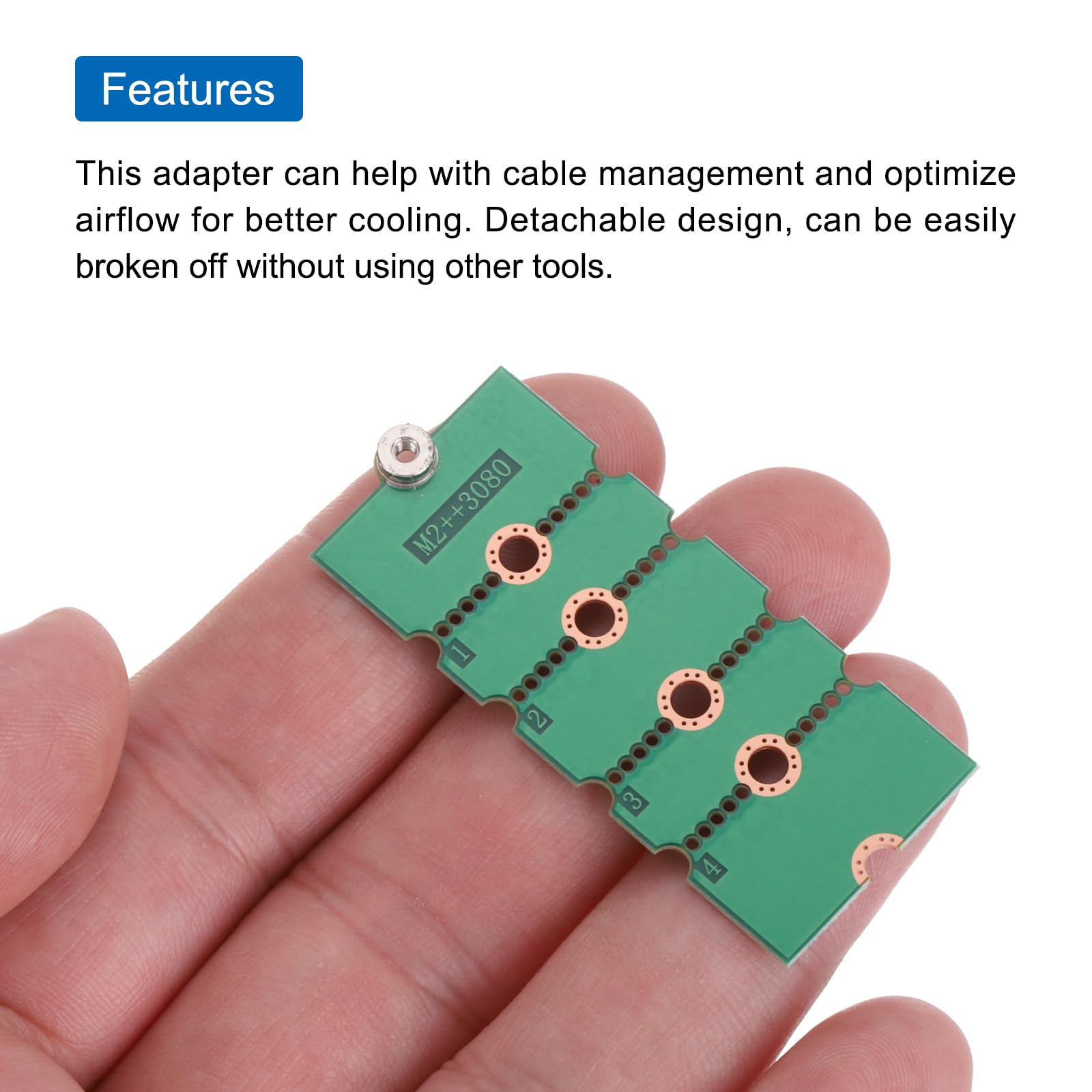 QUARKZMAN 3 szt. M2+ adapter przedłużający długość M.2 Ngff/Nvme 2230, 2242, 2260, 2280, rozszerzenie karty PCB uchwyt karty SD do komputera PC zielony