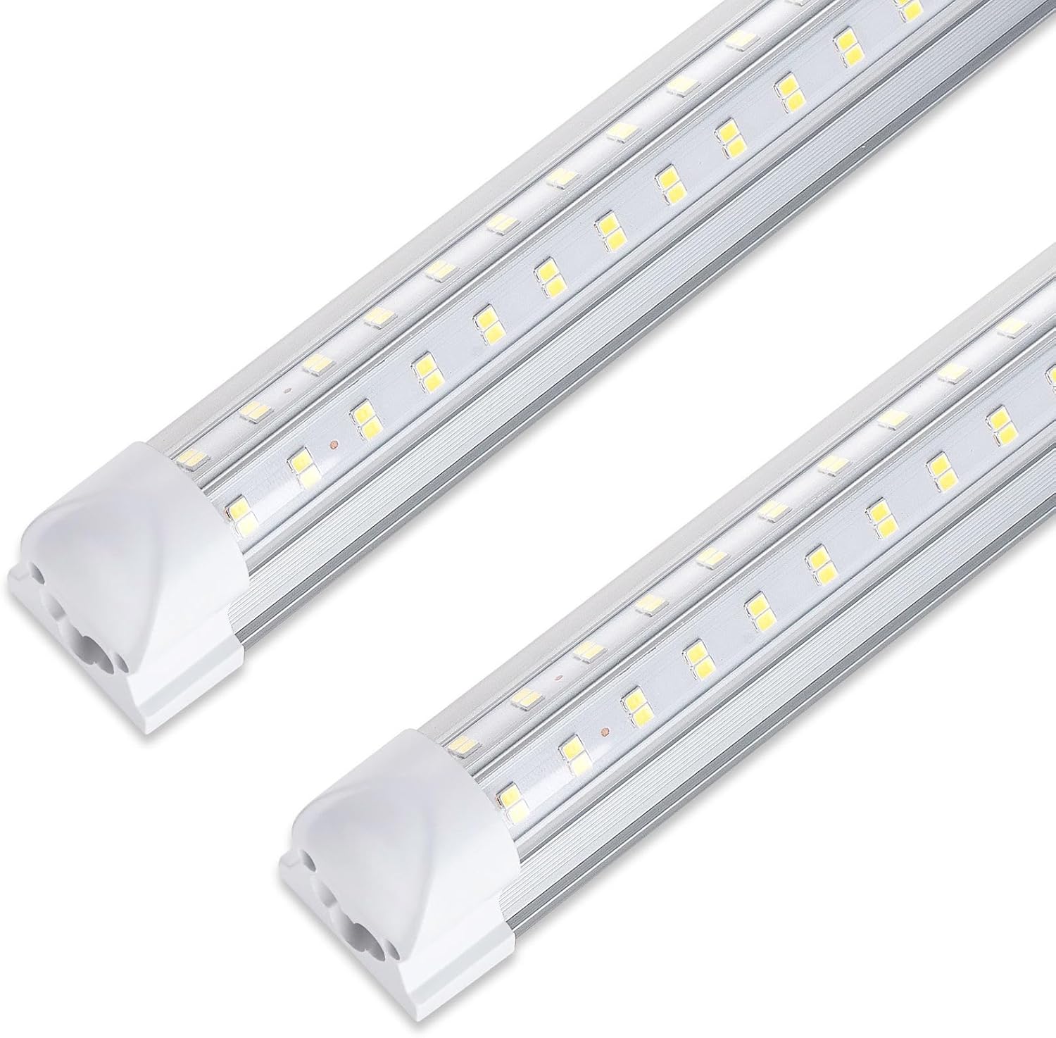 3FT LED Shop Light, 36W 5000lm Super Bright 6500K, Clear Cover, V-Shape, T8 LED Fixture, Linkable Shop Lights for Garage, Workbench, Workshop (2 Pack) 3FT-2Pack