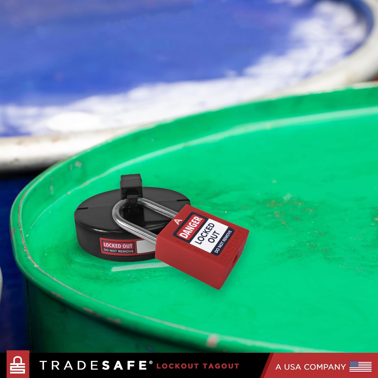 TRADESAFE Lockout Tagout Drum Security Locks - Premium Lock Out Tag Out Device, Drum Bung Lock to Reduce Theft, Secure Contents, Safety Lockout Tools to Protect Workers