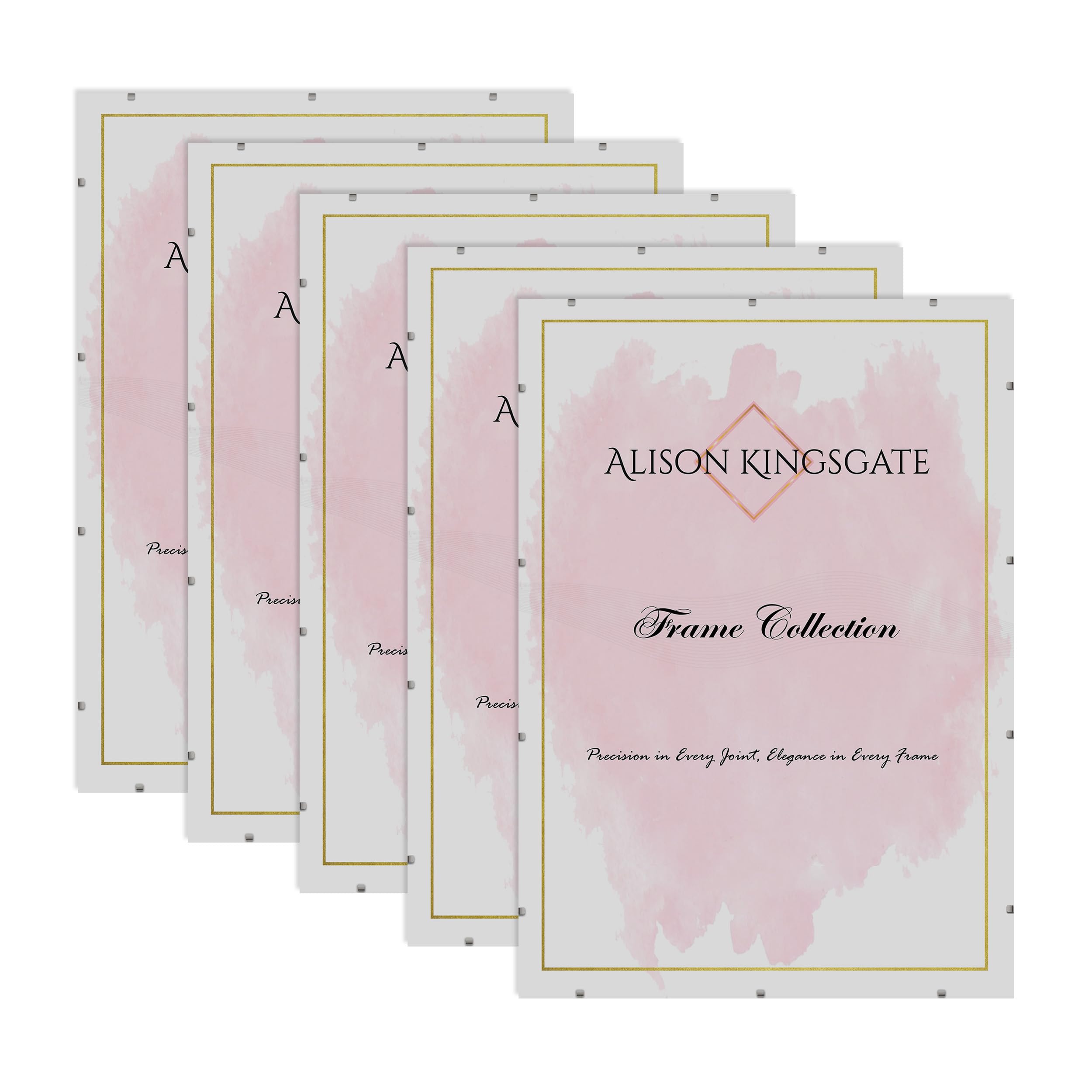 Alison Kingsgate A2 Clip Frame (Pack of 5)- Frameless Picture Frame with Shatter-Resistant Perspex & Sturdy MDF Back- Borderless Clip Photo Frame for Posters, Certificates, Art & Wall Decor — image 1