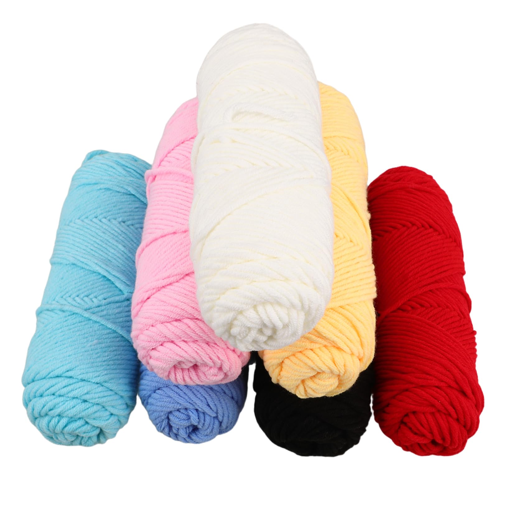 Filato di Cotone 8 Capi per Uncinetto, 7 Pezzi per Lavori Creativi | Lavabile e Resistente al Colore, Facile da Usare, Adatto a Principianti e Professionisti, per Sciarpe e Giocattoli