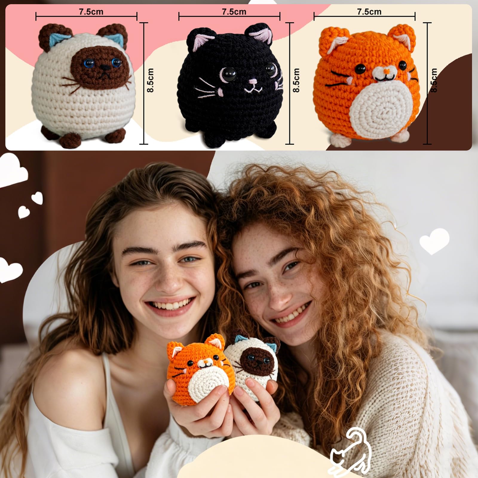 KINDLUME Kit Uncinetto, Kit Uncinetto Principianti, Uncinetto Set, Kit per Uncinetto, con Tutti i Materiali, per Relax Creativo, Idee Regalo Personalizzate, Attività Manuali Con Bambini