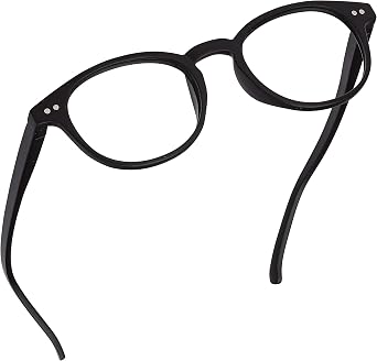 Readerest Round Blue Light Reading Glasses - Computer Glasses w/Spring Hinges - UV Protection, Anti Glare & Eye Strain