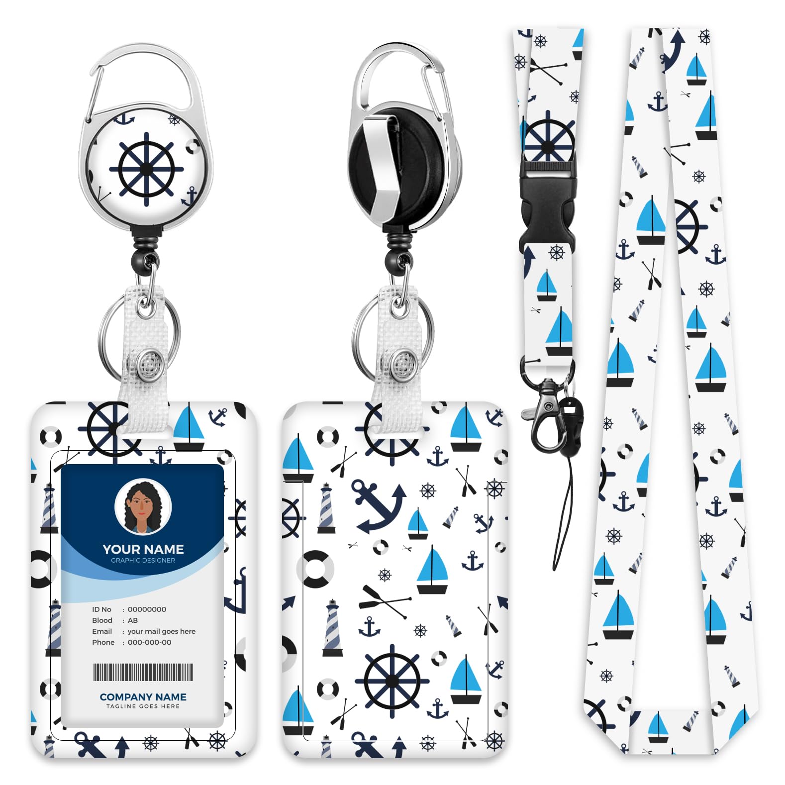 Cute Beaded Lanyard For ID Badges – Adjustable Teacher & Nurse Lanyard With Card Holder