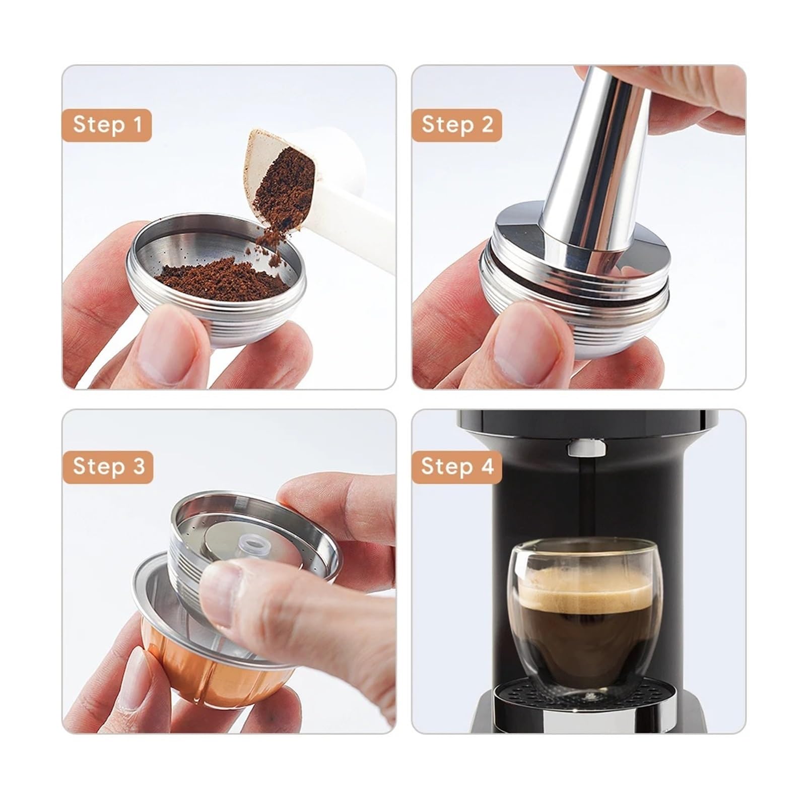Cápsula Reutilizable Pop, Filtro De Café Recargable, Cápsula De Acero Inoxidable, Compatible Con ICafilas, Compatible Con Nespresso, Next(1PCS)
