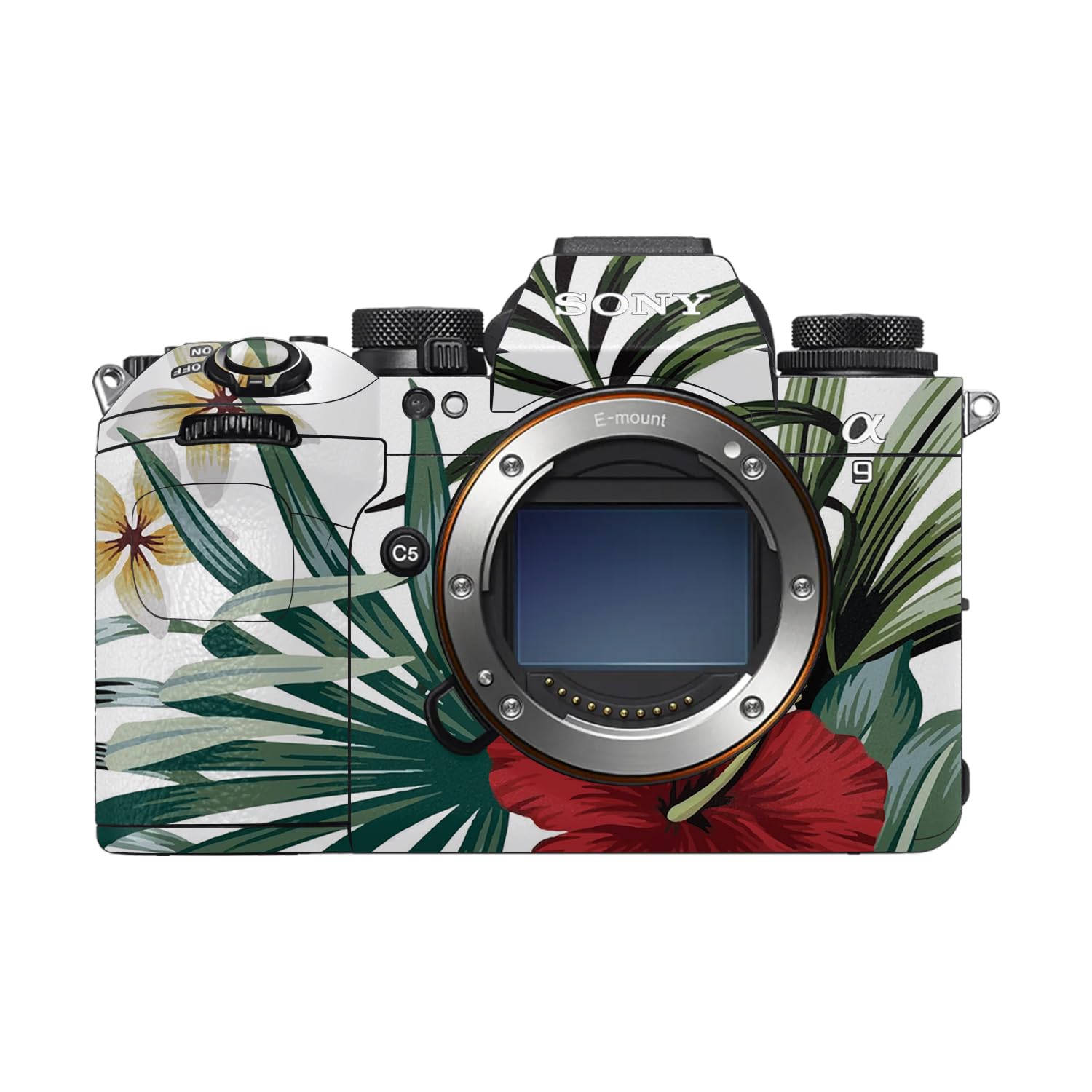 Camera Skin Compatible with Sony Alpha 9 III (2024) - Tropical Hibiscus - Premium 3M Vinyl Protective Wrap Decal Cover - Easy to Apply | Crafted in the USA by MightySkins