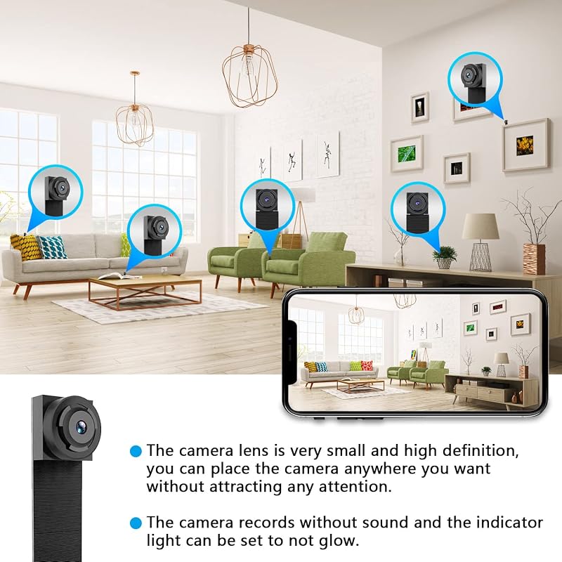 ZUNHAI Mini Kamera 4K HD Felbontással - Mobiltelefonos Élő Közvetítés, Mozgásérzékelés, Vezeték Nélküli Biztonsági Kamera Bel- és Kültéri