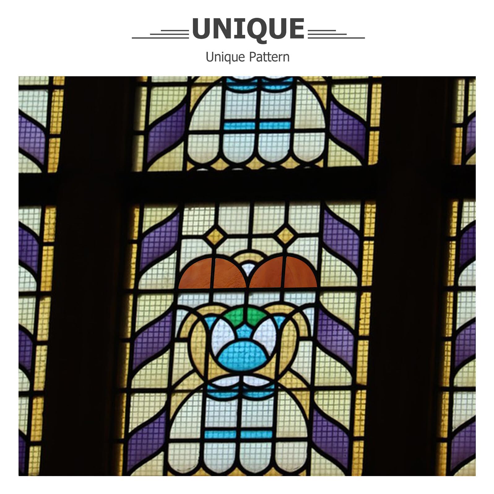Gatuida Kit de Fabrication de Vitraux en Verre Marron, 10 Pièces, Matériaux pour Mosaïque, Usage pour Décorations d'Église, Détails Soignés