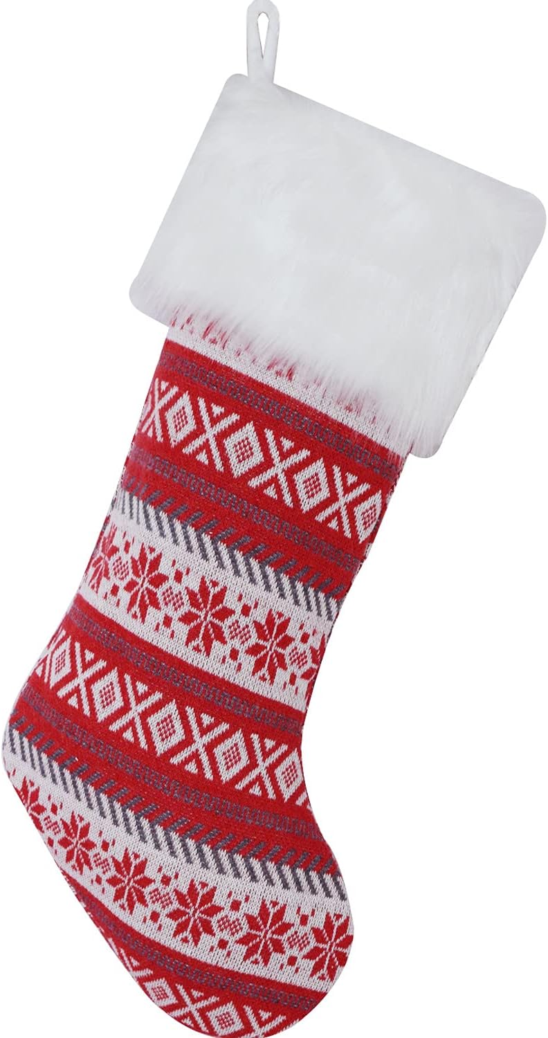 5-Pack Knitted Christmas Socks, Festive Stockings and Gift Bags, for Christmas Tree Decoration at Home, Restaurant, Hotel