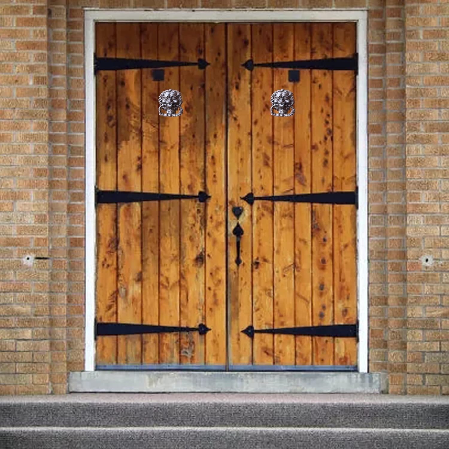 JYDQM Door Knocker Wall Decor for Front Door Decoration Authentic Vintage Lion Head Door Knocker, Cast Iron Personalized Front Door/Barn/Garden/Shed Door Pull Hand, Home Decor Gate Handle Accessories