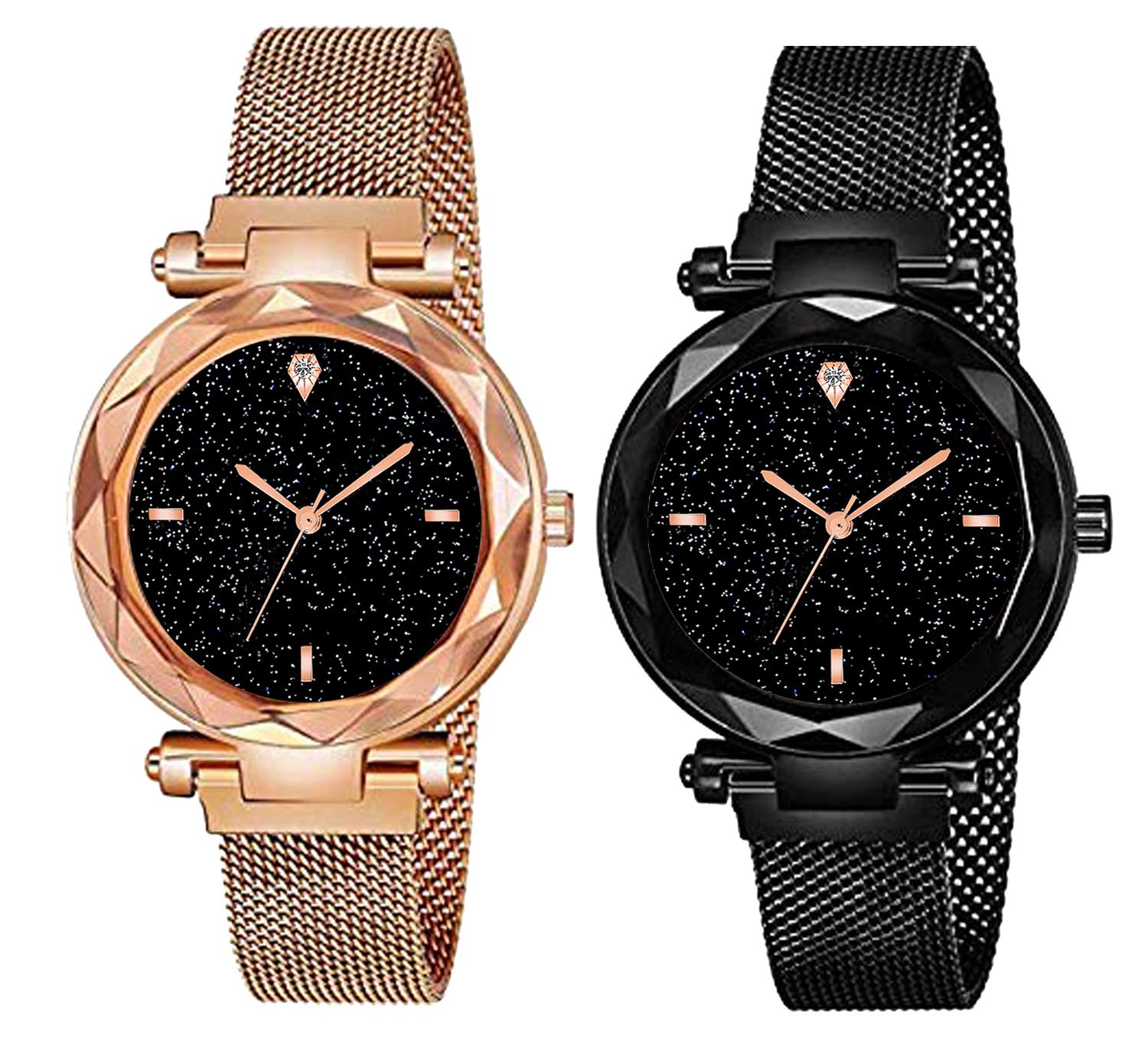 casera Analog Magnetic Strap Rose Gold and Black Color Combo Pack O2 Watch for Girls and Women (B08L4HYXGK) Amazon Price History, Amazon Price Tracker