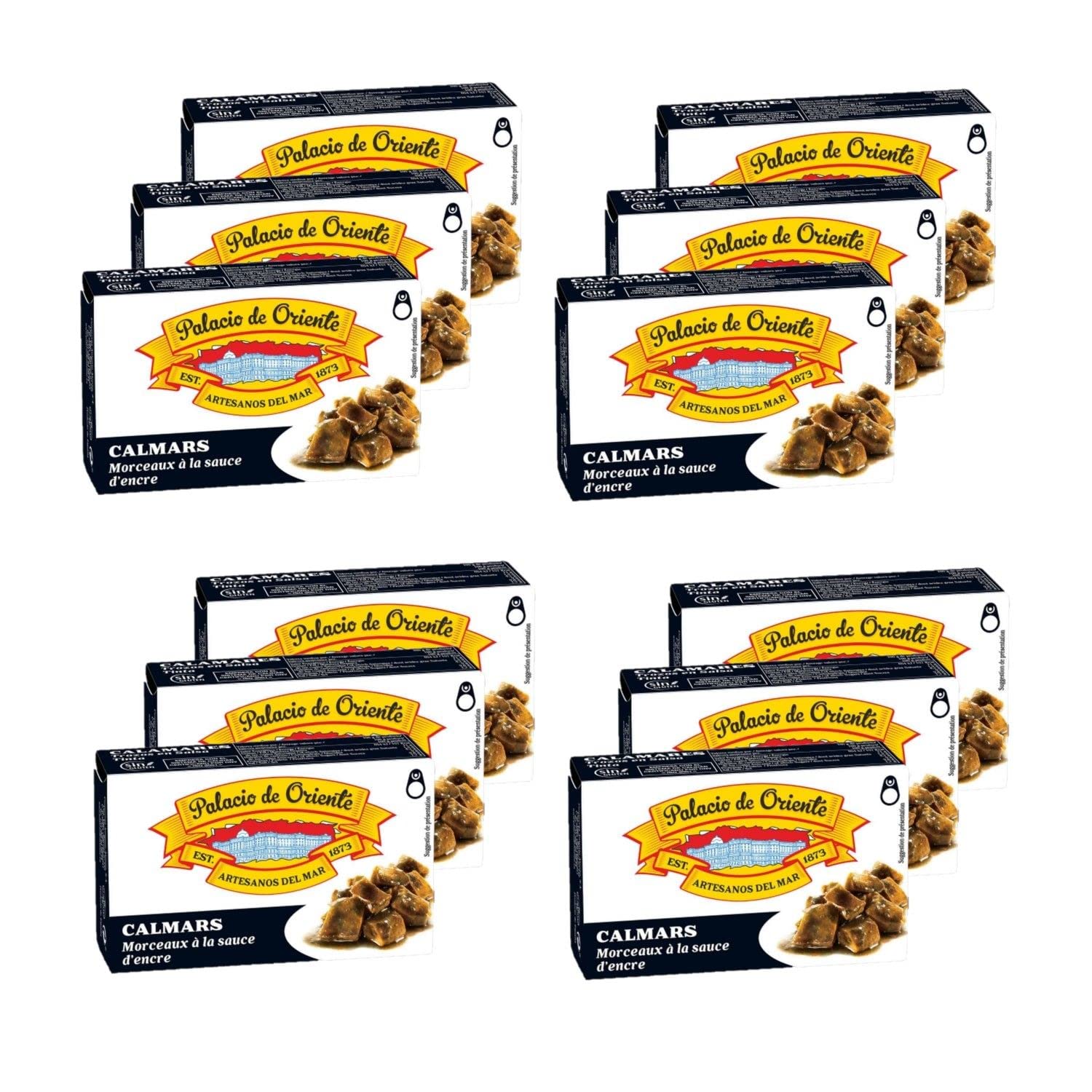 Lote de 12 Calamares en tinta caja de 115 g Palacio de Oriente – Caja de 115 g
