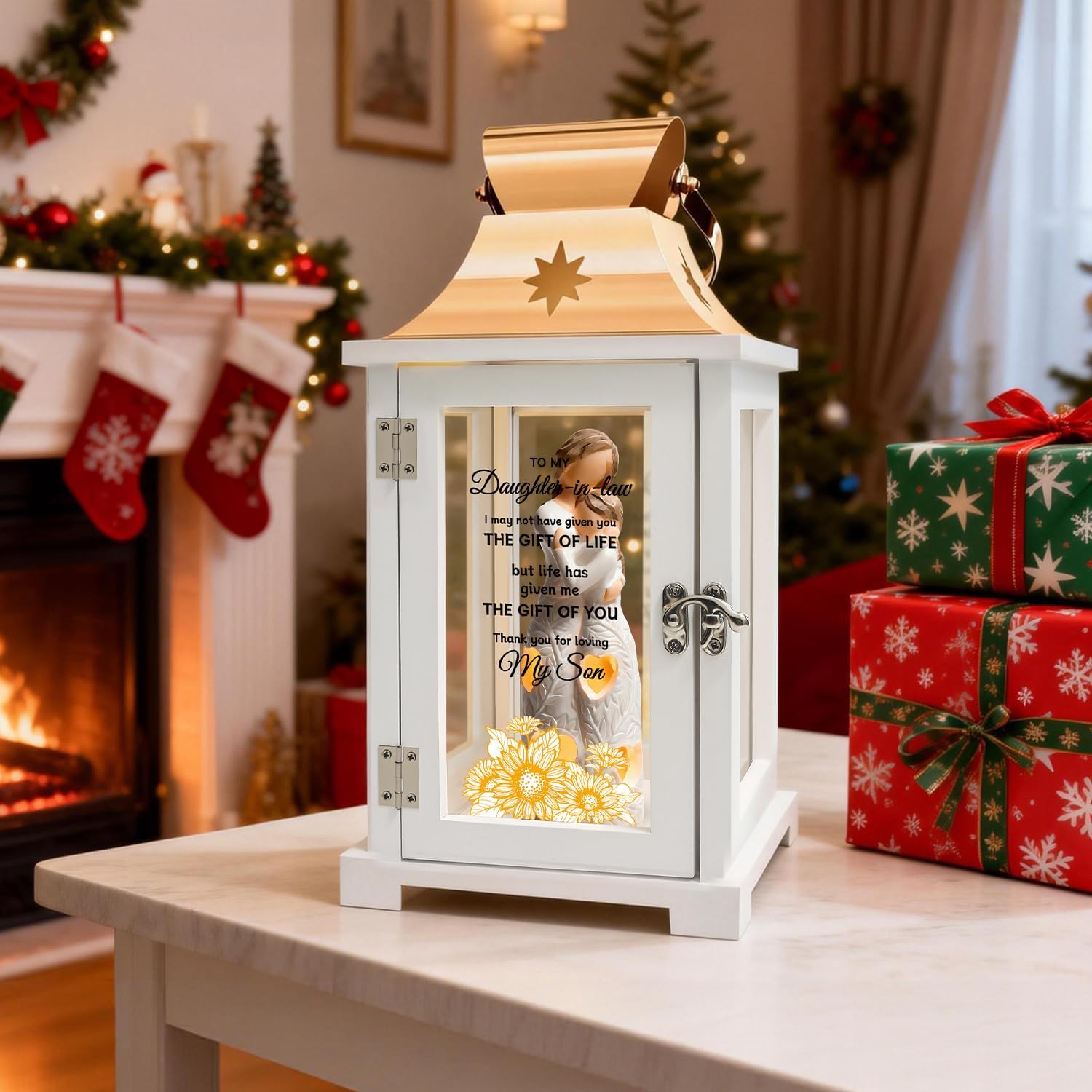 Daughter in Law Mothers Day Lantern Gift from Mother in Law to My Daughter in Law Figure Lantern Surprise, Christmas, Birthday Gift for Daughter in Law