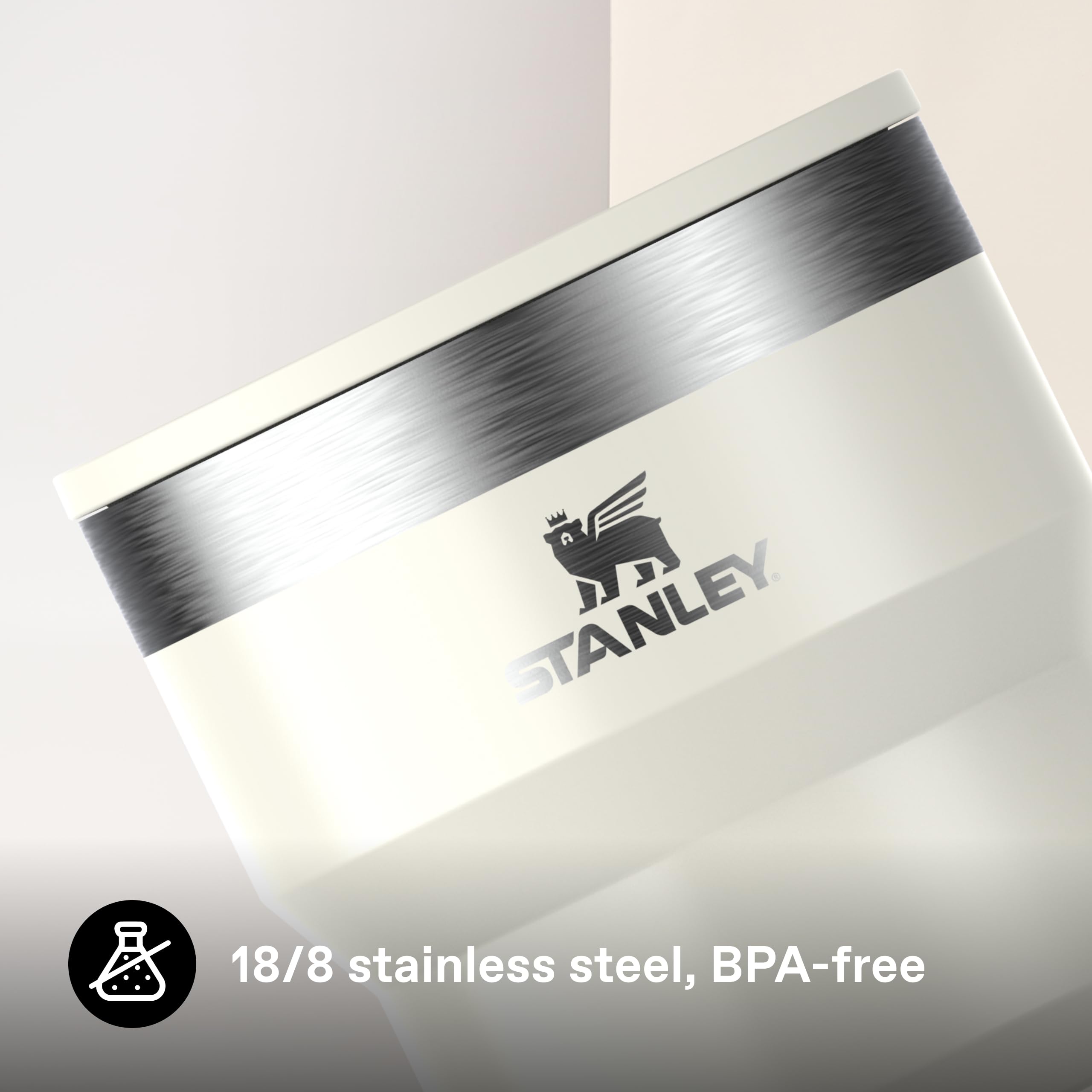 Stanley 1913 Stay-Hot tazza impilabile 0.29L - tazza da viaggio in acciaio inox - mantiene le bevande fredde per 2.5 ore - isolamento a doppia parete - lavabile in lavastoviglie - Cream