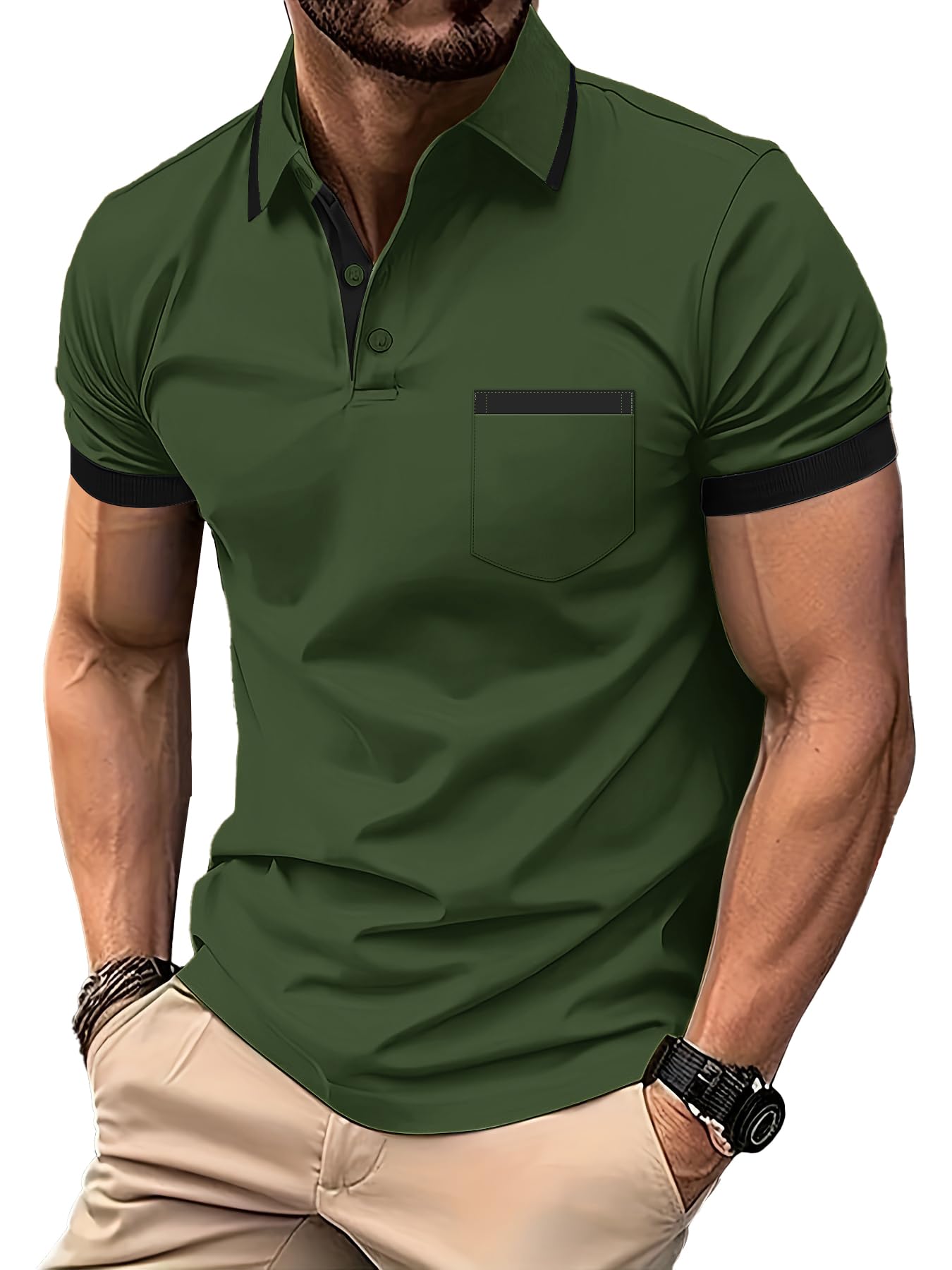 zitysport Poloshirt Herren Kurzarm Shirt Atmungsaktives Golf Polo Shirt Männer Sommer Shirts Sport Basic Slim Fit Tshirt mit Brusttasche Polohemd