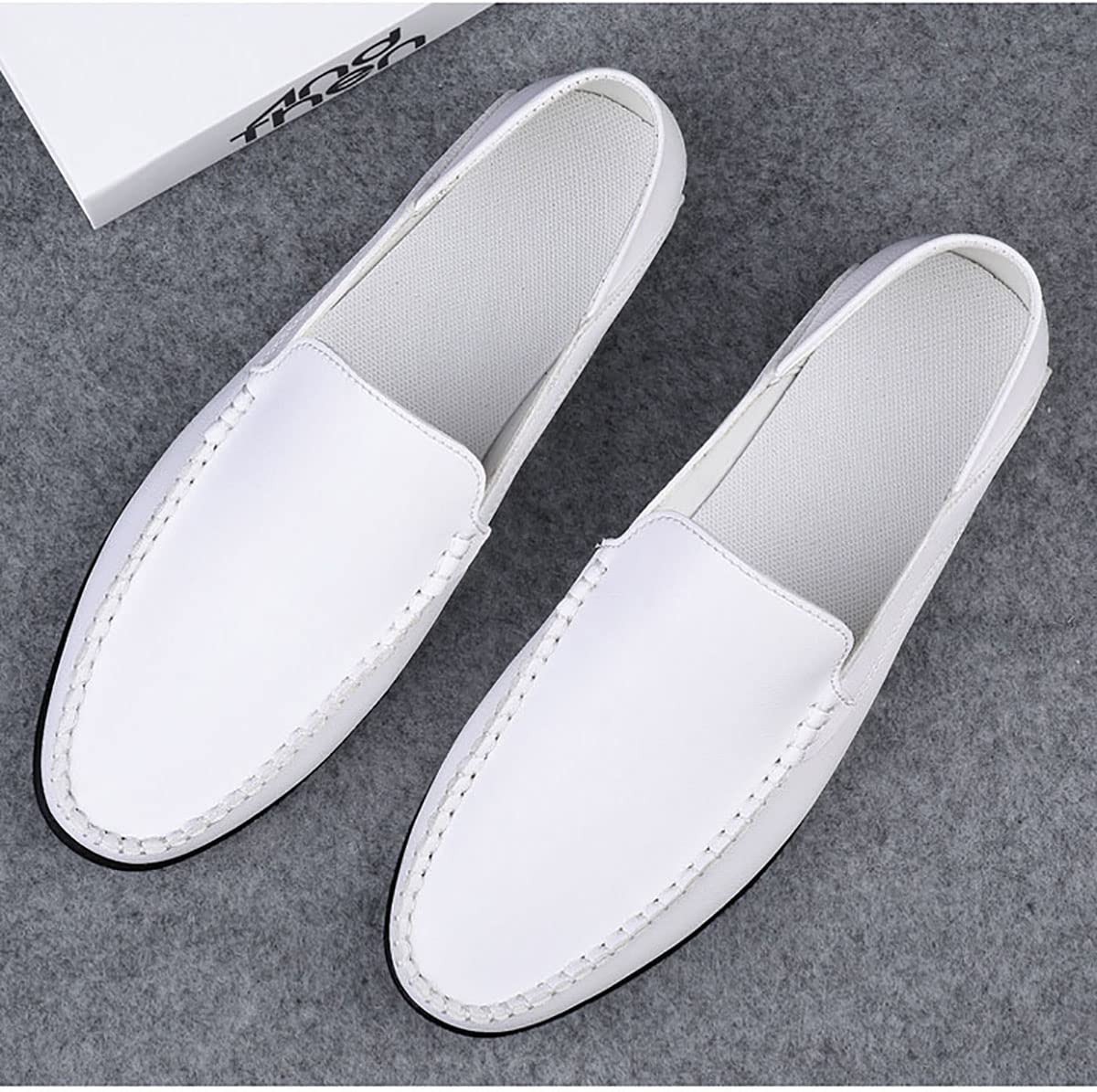 DSKK Mokassins Herren Leder weiß schwarz Slip On Fahren Schuhe Leicht Weich Loafer Handgefertigt Flache Schuhe Herren Schuhe