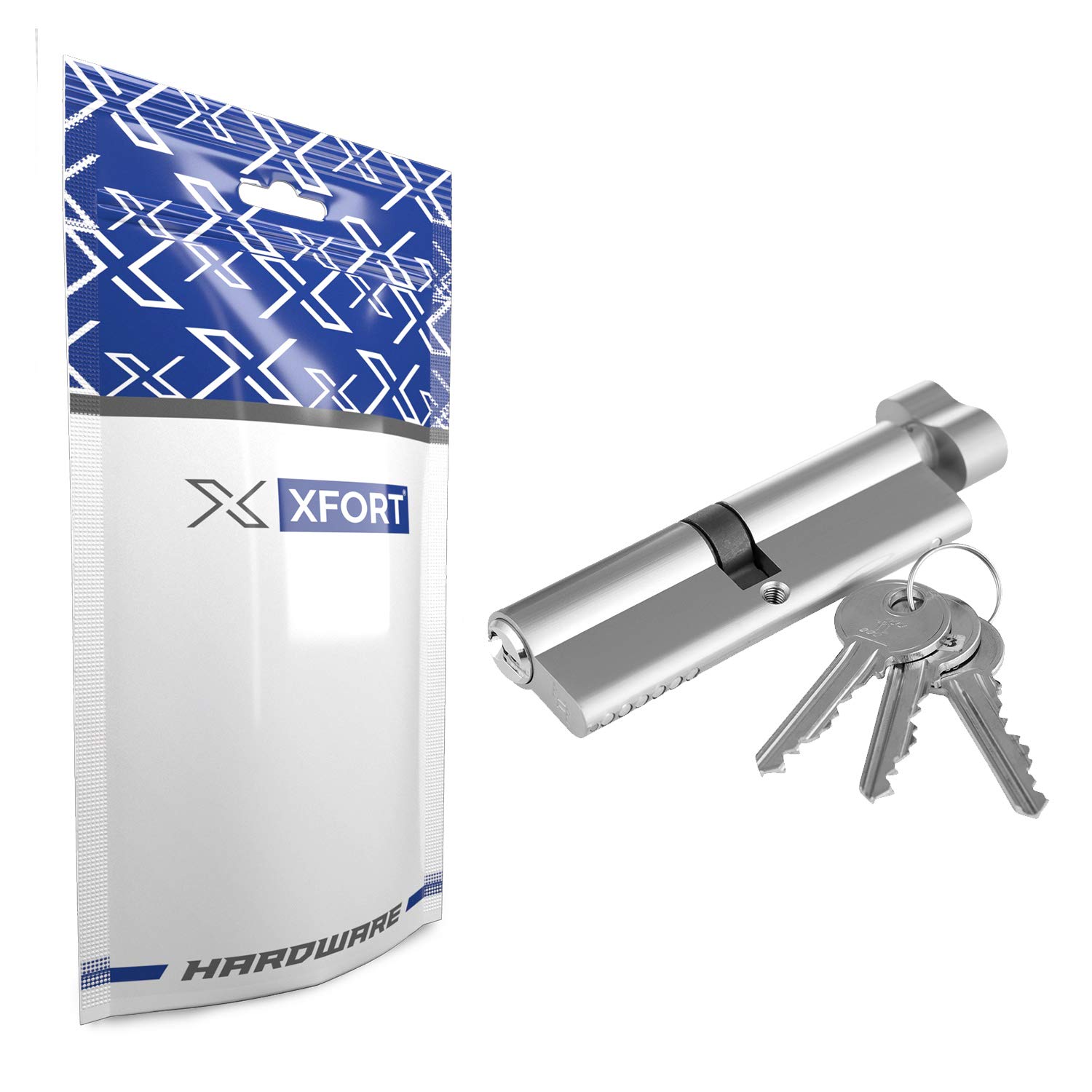 Buy XFORT® Chrome 40T/40 Thumb Turn Euro Cylinder Lock (80mm), Euro