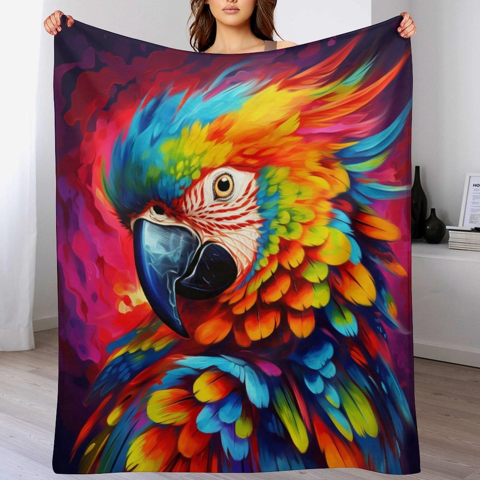 Manta de loro de franela suave para sofá de 100 x 130 cm