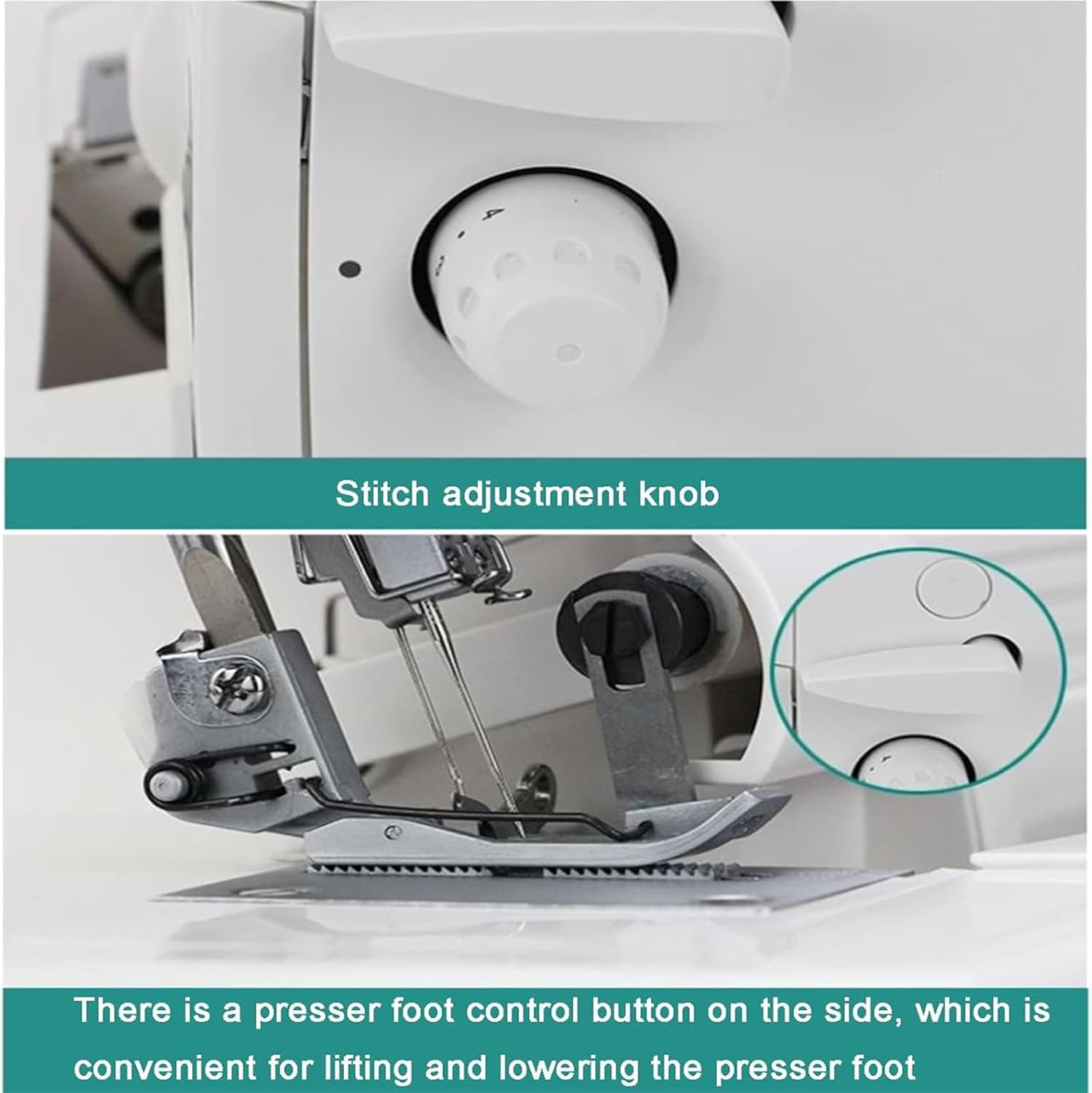 Coverstitch Serger Sewing Machine, Heavy-Duty Overlock with 2-3-4-5 Stitch Capability, Trim Trap & Snap-on Presser Feet for Beginners and Professionals