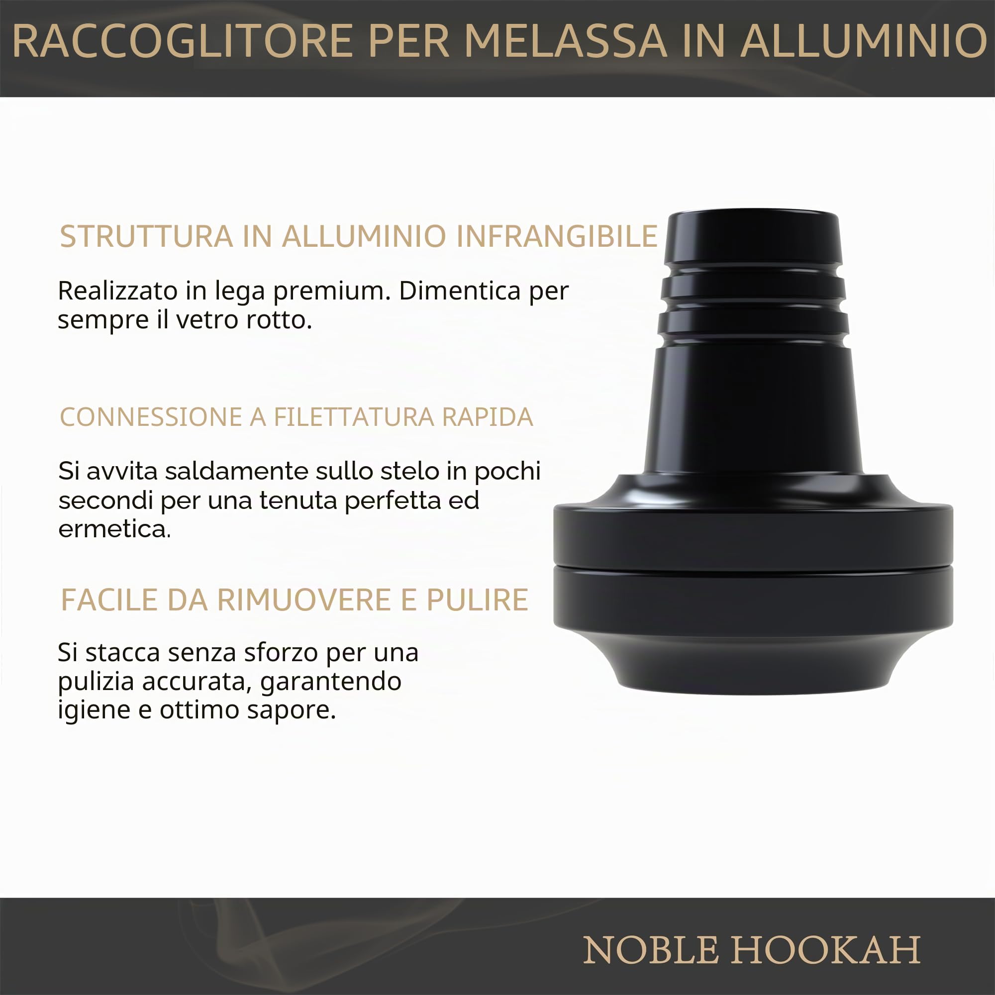 NOBLE HOOKAH 62,6 cm Set Narghilè 4 Attacchi con Testina Narghilè Grande Narghilè in Tubo di Alluminio con Filtro Melassa in Alluminio, Dotato di 4 Tubi in Silicone e Maniglia