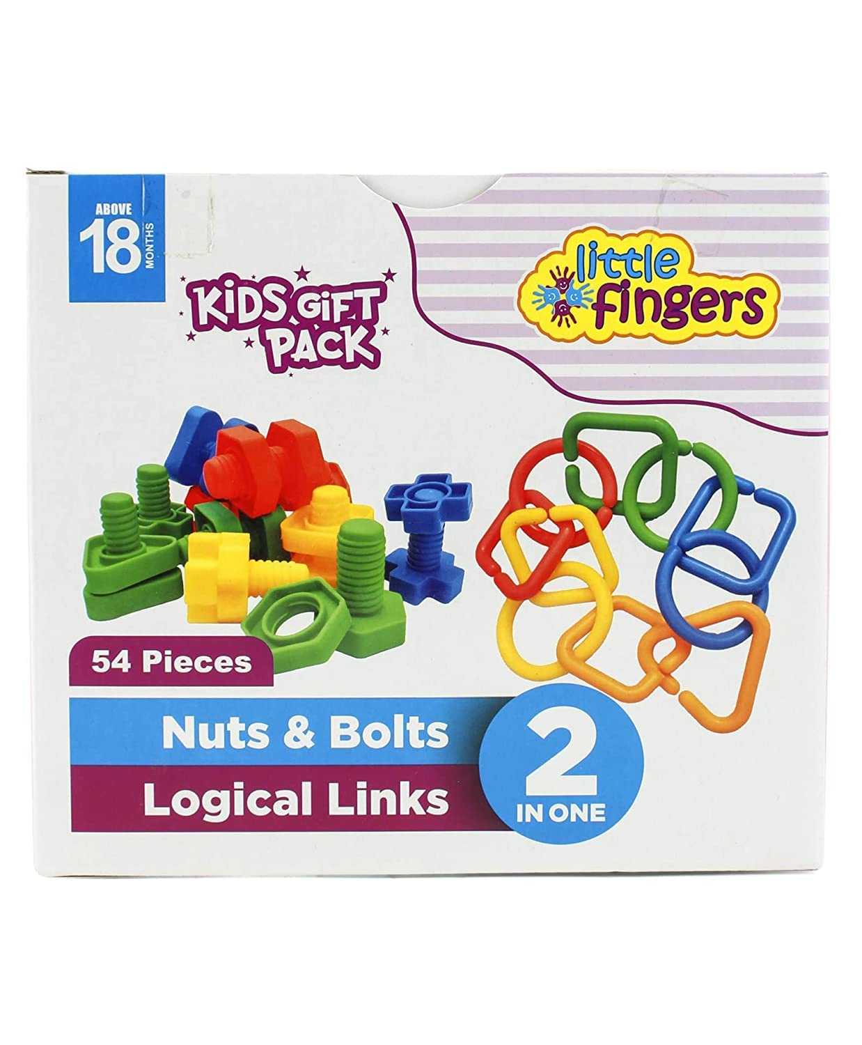Little Fingers 2 In1 Nut & Bolts/Logical Links Combo Puzzle Sets Beads Early Learning |Montessori Educational Stringing Toy for Preschool Children |Building Blocks for Kids (54 Pieces),Multicolor (B09RQ5JLBX) Amazon Price History, Amazon Price Tracker