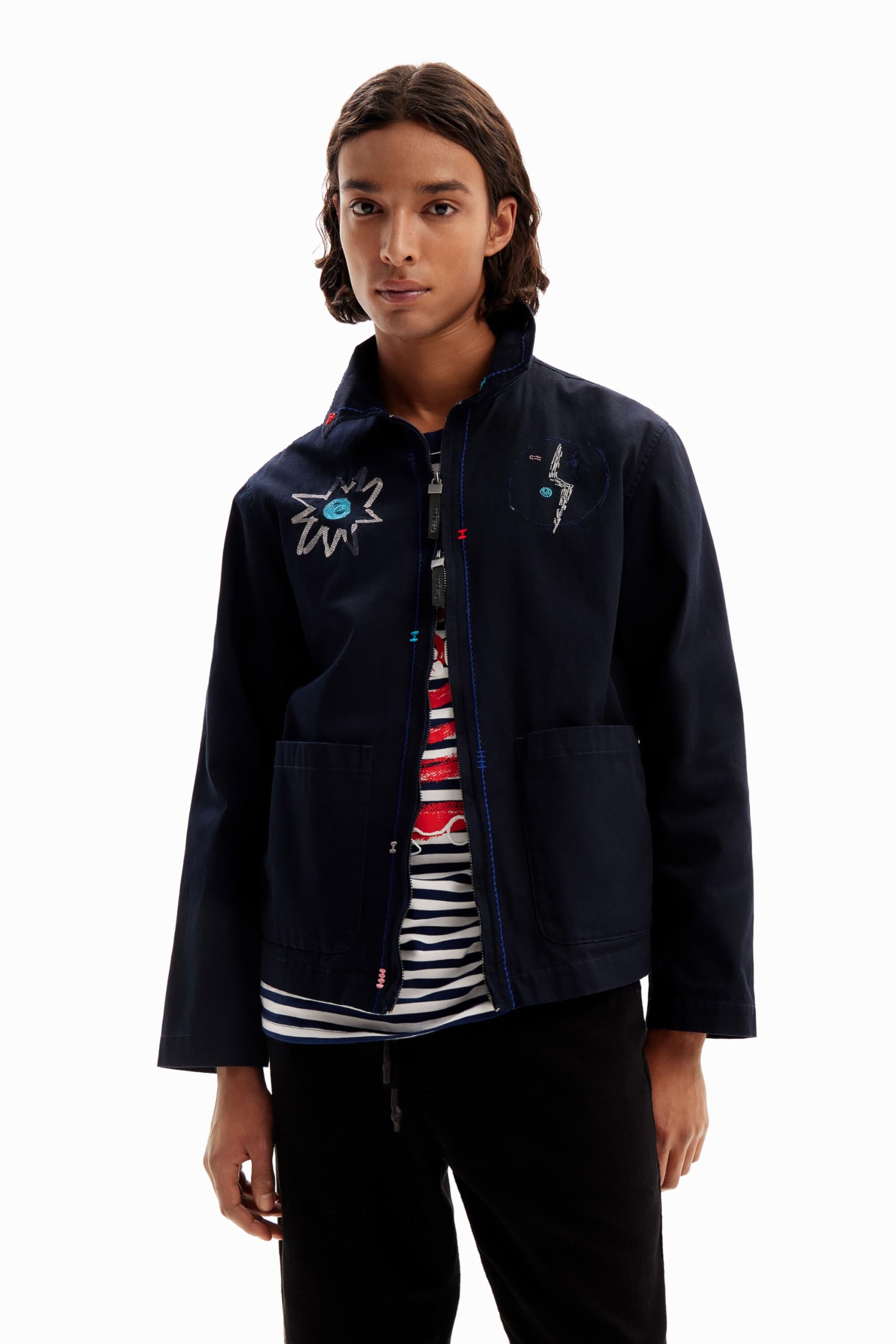 Desigual Herren Blau Chaq_roland, 5000 Navy, Xxl
