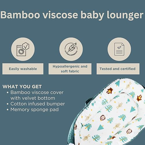 Miniatura 5 de Tumbona de bebé para recién nacido, tumbona nido para dormir conjuntamente, con funda transpirable, almohada Boppy para dormir de forma segura,